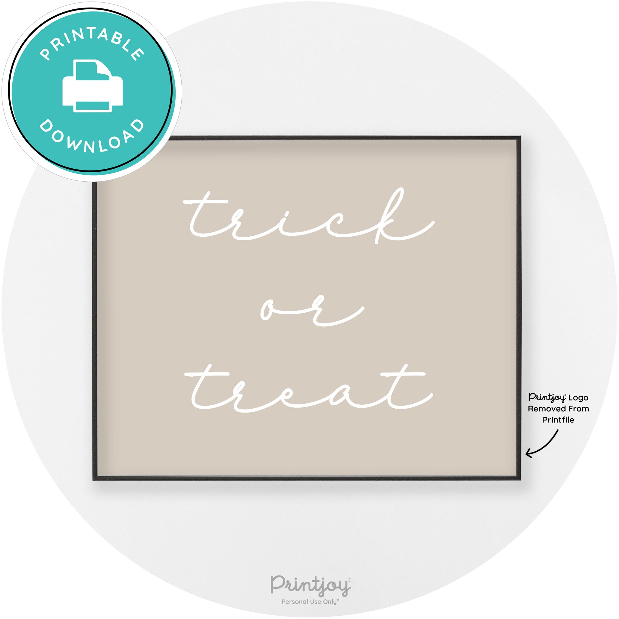 Halloween Cute Trick Or Treat Modern Chic Wall Art Free Printable - Printjoy