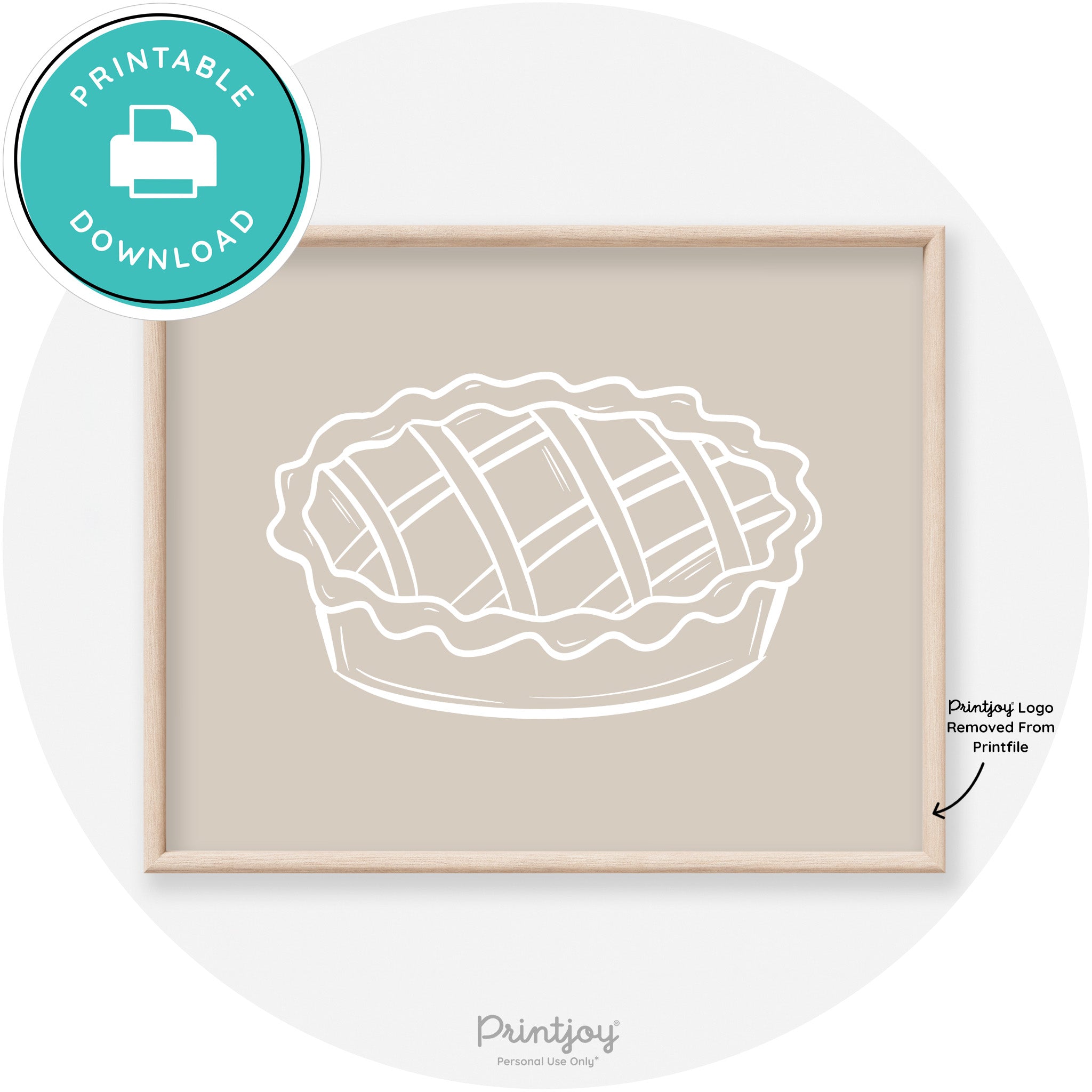 Pie Drawing Thanksgiving Modern Transitional Wall Art Free Printable - Printjoy