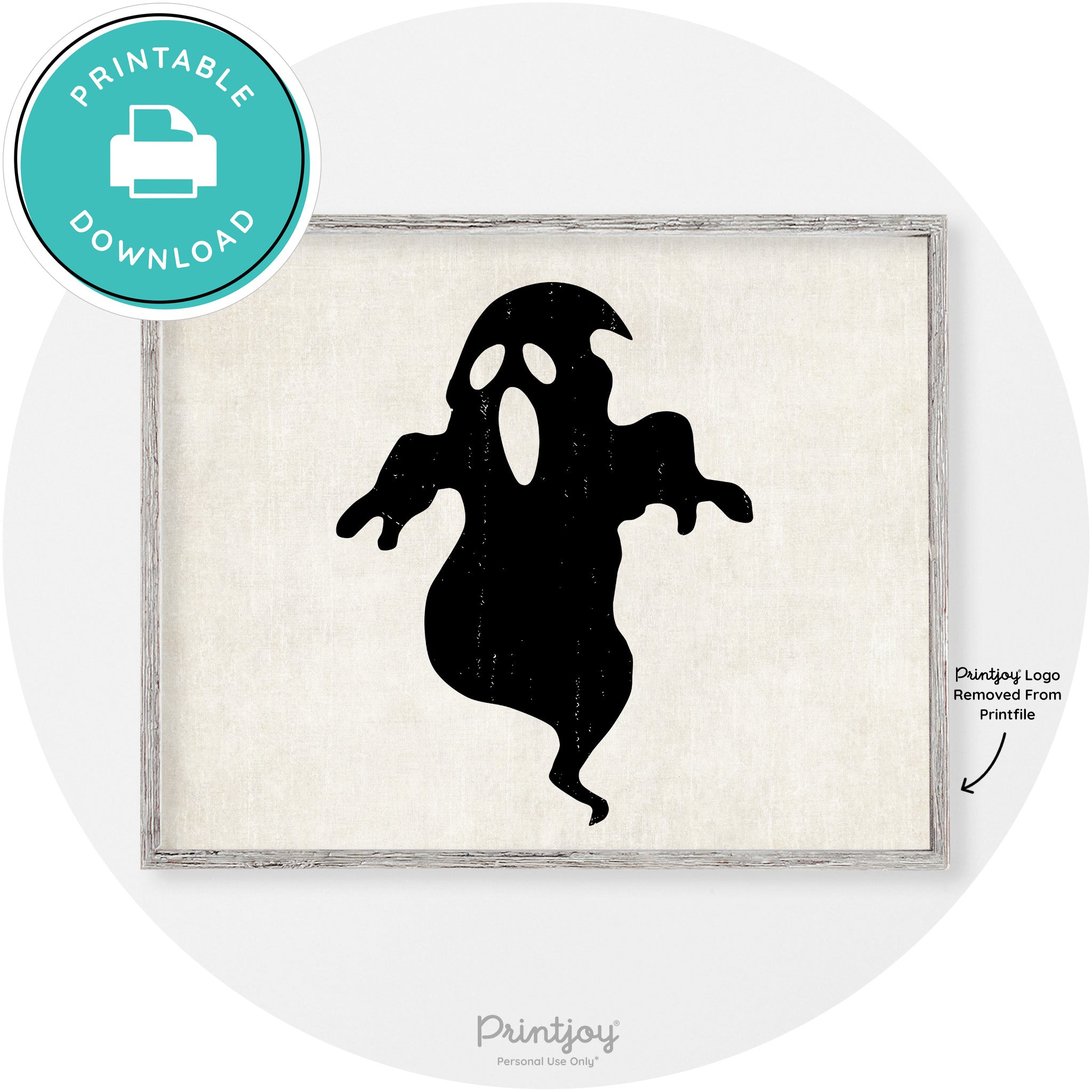 Spooky Ghost Boogie Man Halloween Vintage Wall Art Free Printable - Printjoy