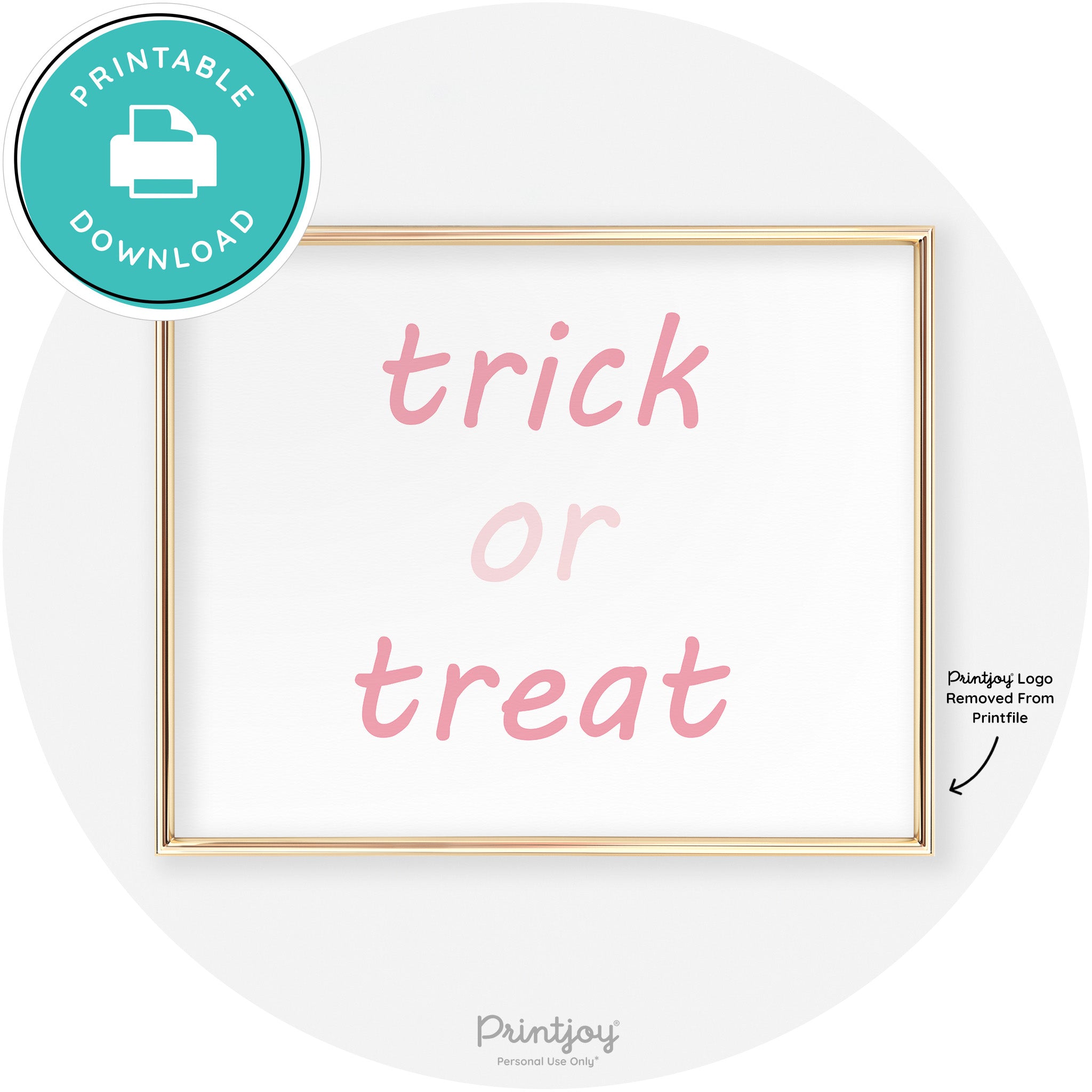 Trick Or Treat Fun Cute Chic Halloween Wall Art Decor Free Printable - Printjoy