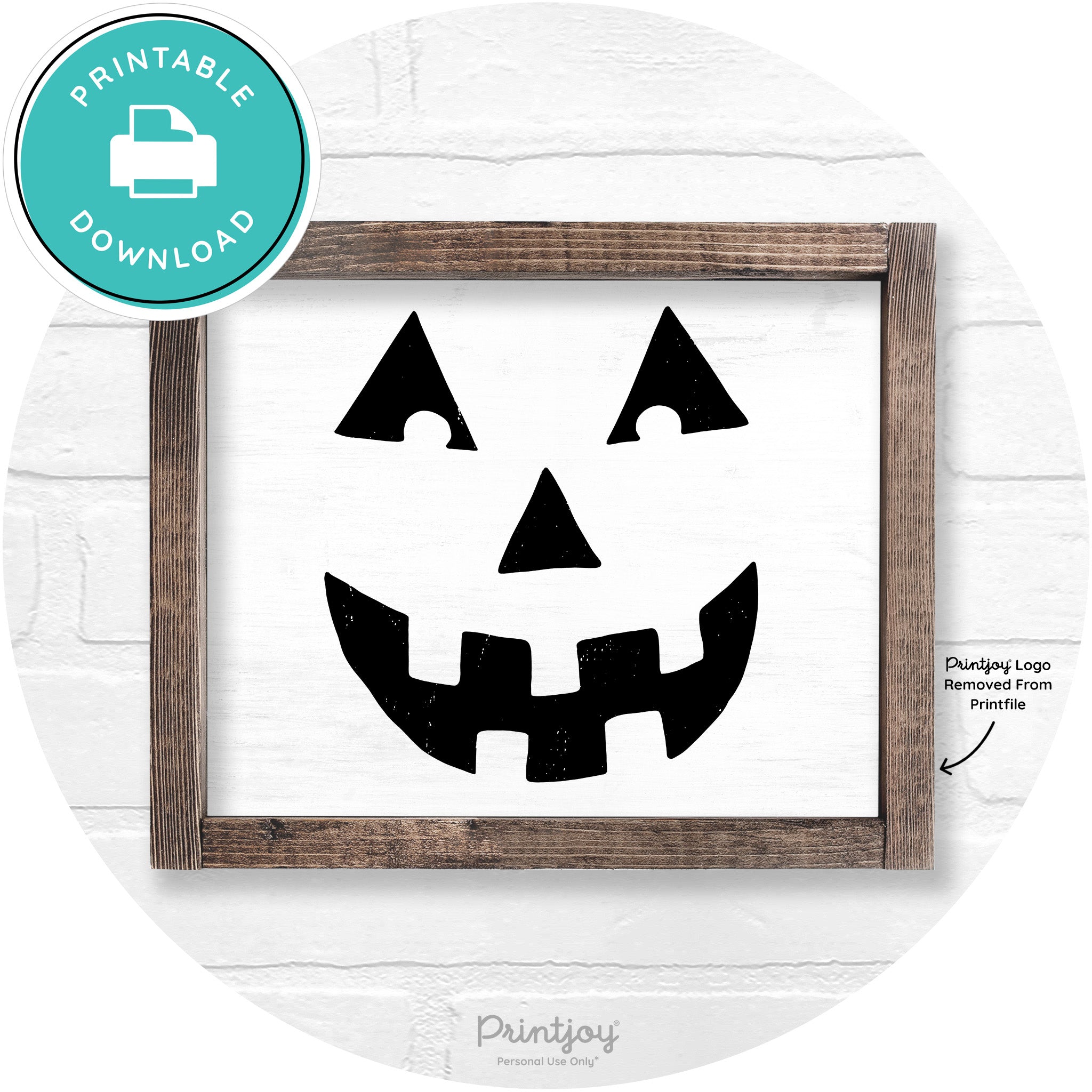 Jack O Lantern Halloween Rustic Farmhouse Wall Art Free Printable - Printjoy