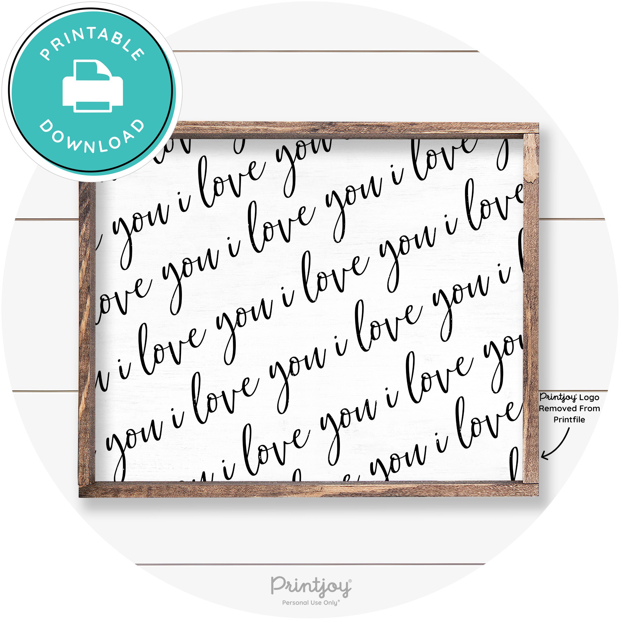 I Love You Pattern Cute Couples Farmhouse Wall Art Free Printable - Printjoy