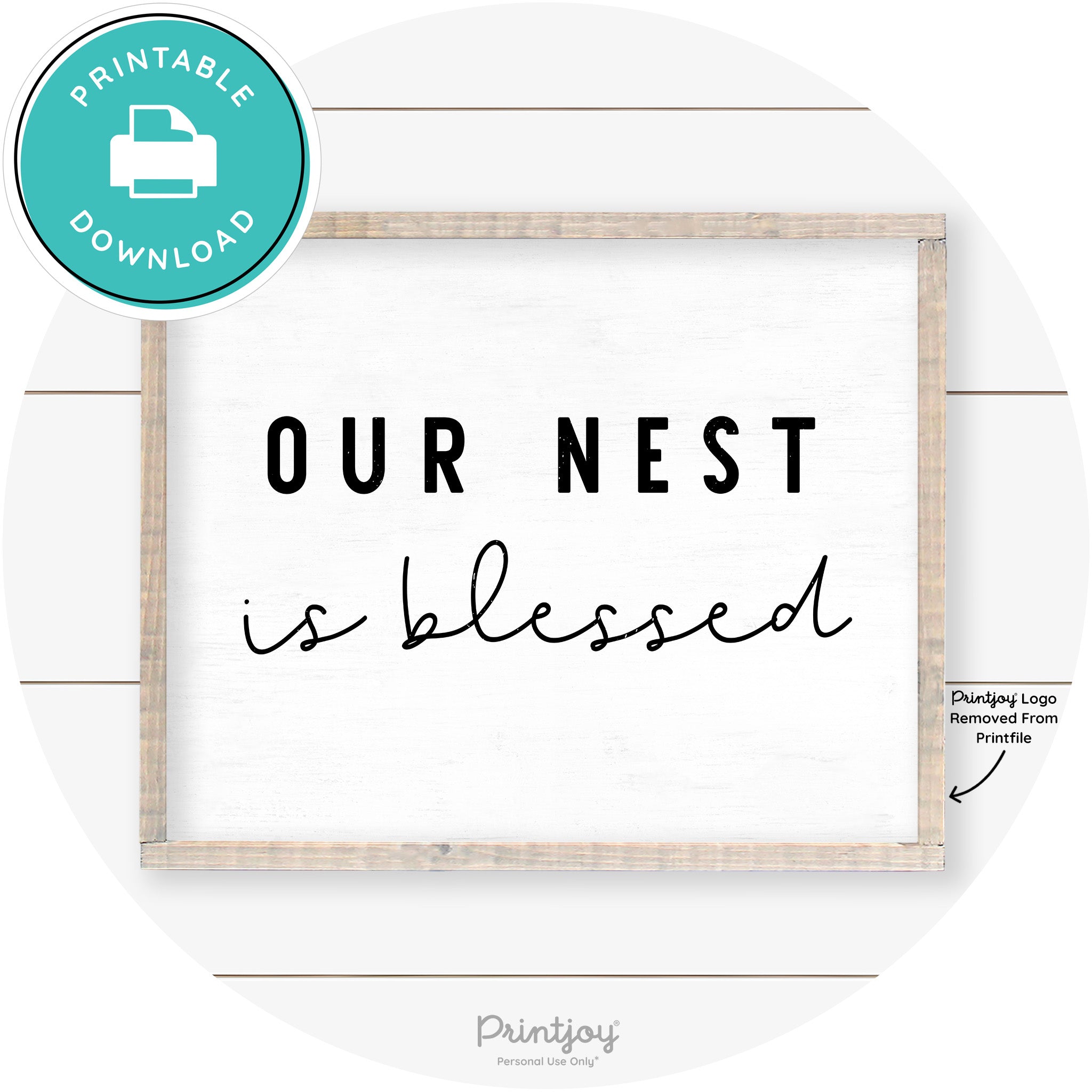 Our Nest Is Blessed Farmhouse Living Room Wall Art Free Printable - Printjoy