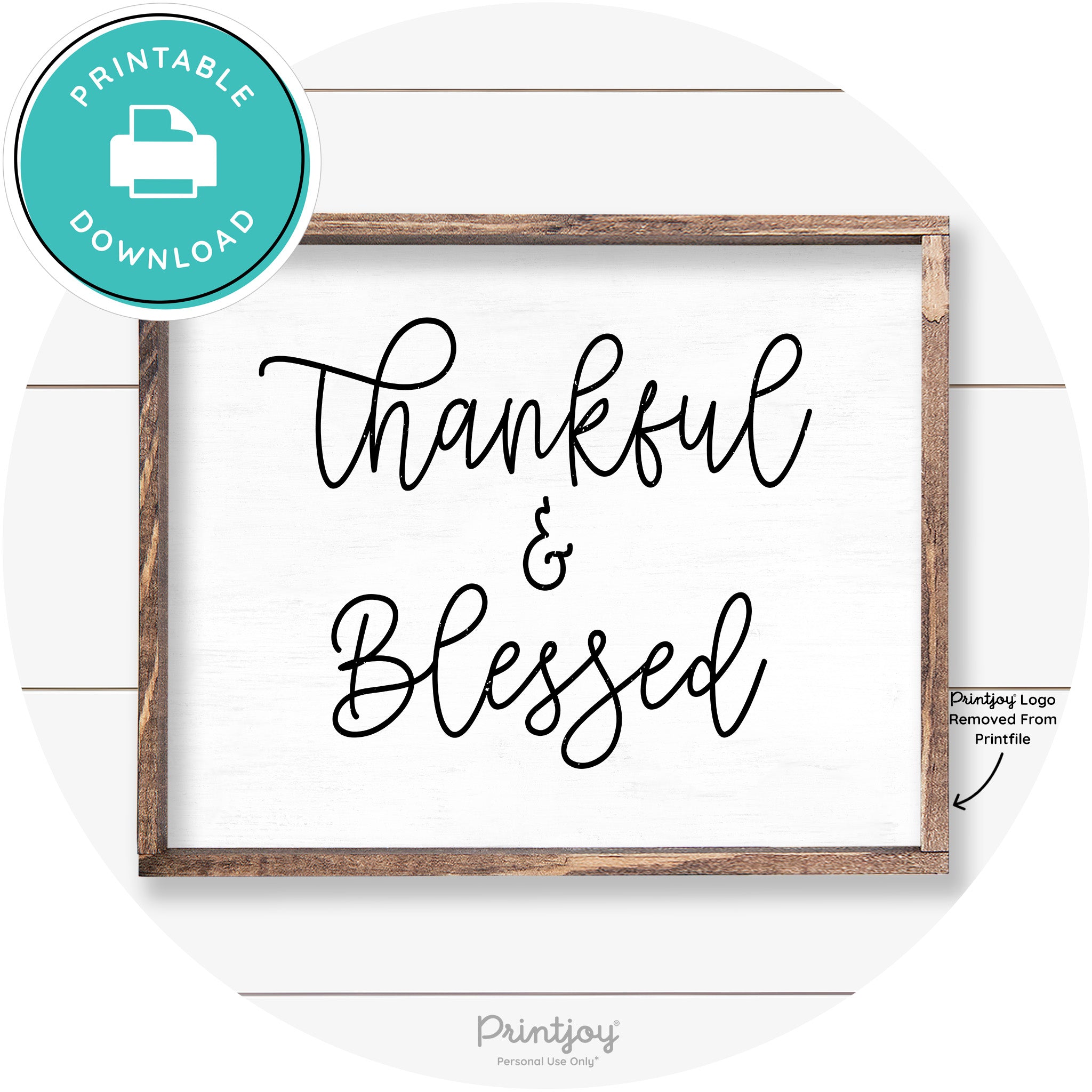 Thankful And Blessed Thanksgiving Farmhouse Wall Art Free Printable - Printjoy