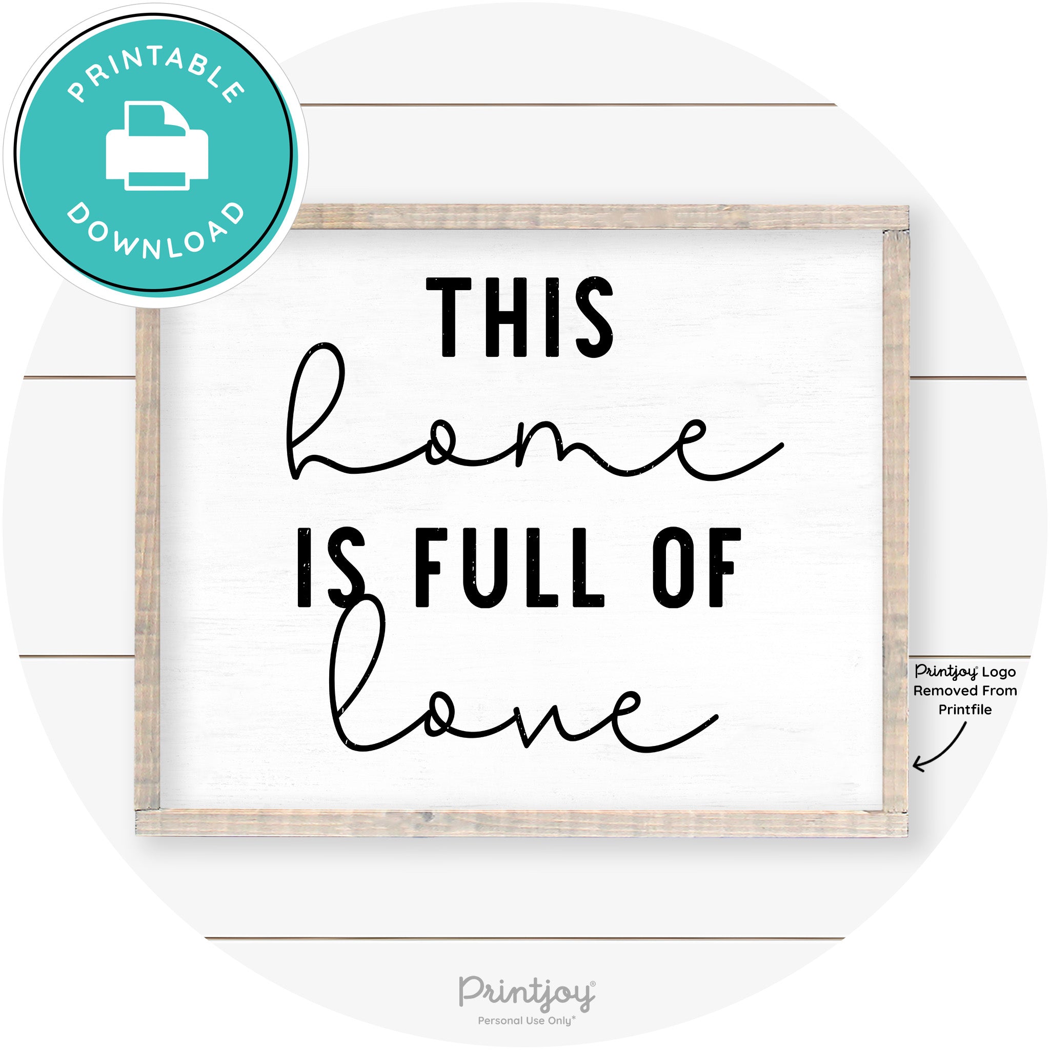 This Home Is Love Farmhouse Living Room Wall Art Free Printable - Printjoy