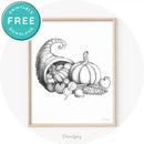 Free Printable Give Thanks Modern Farmhouse Thanksgiving Fall Wall Art Decor Download