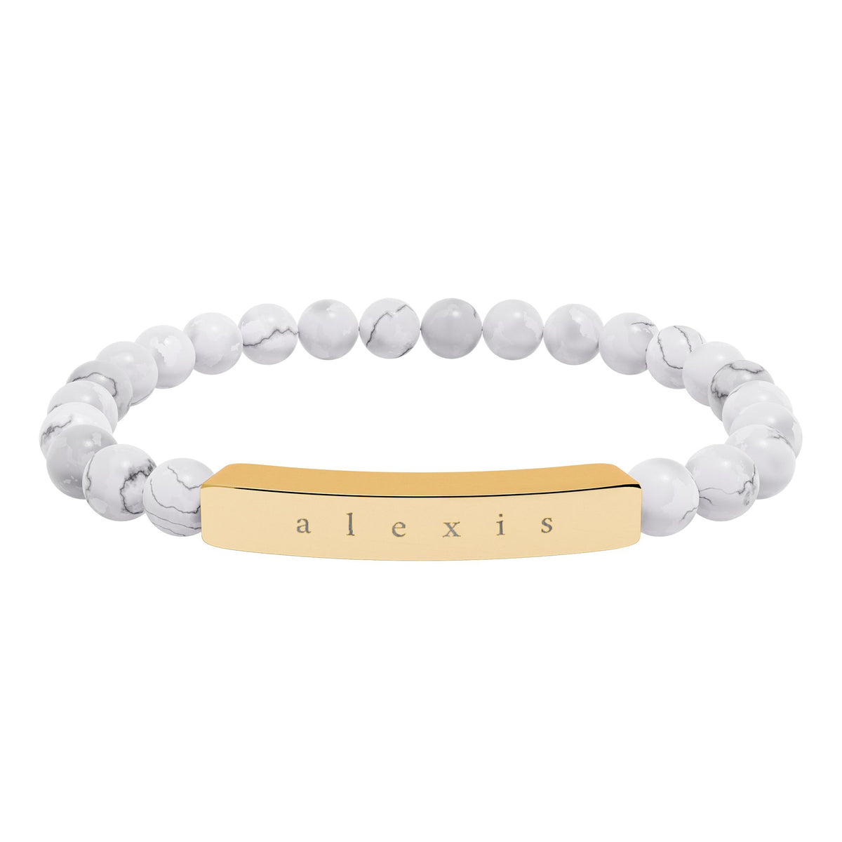 Personalized Natural Stone Engraved Bracelet