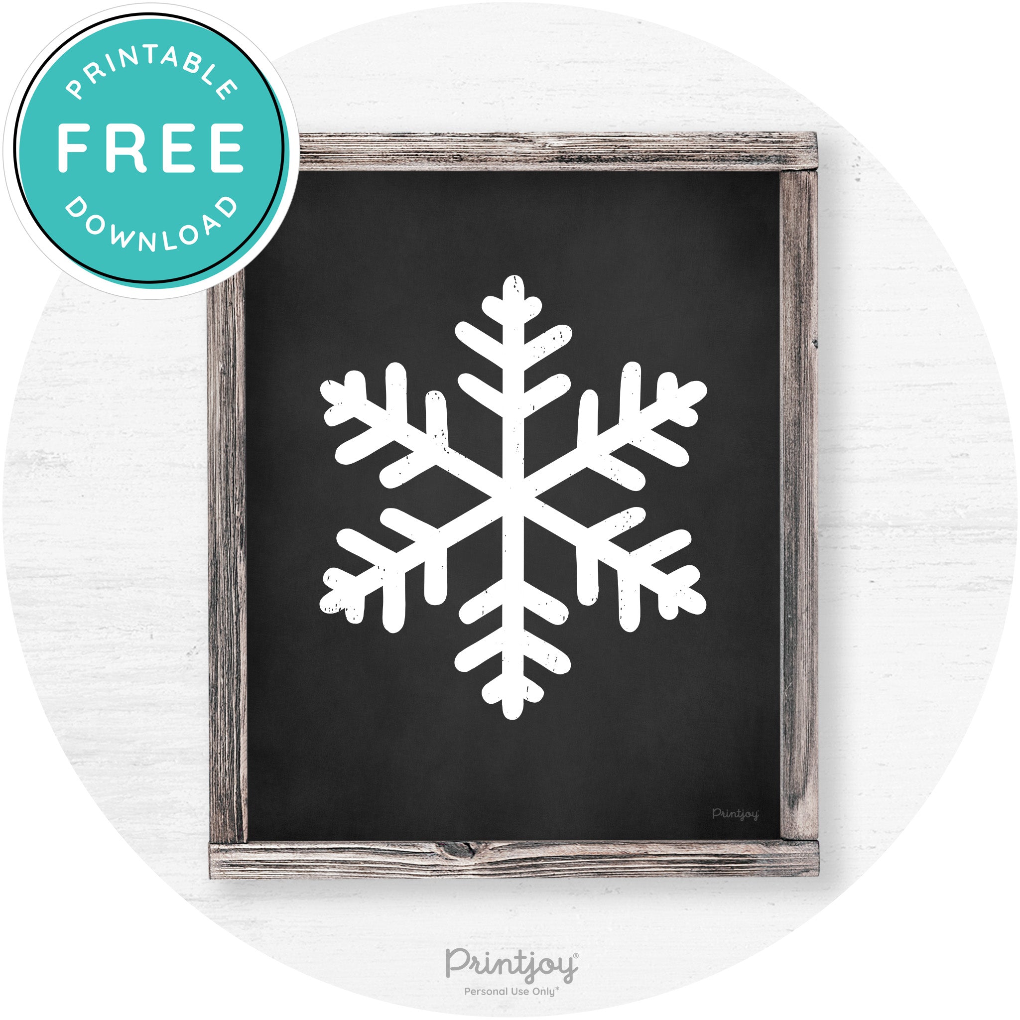 Snowflake Silhouette Winter Farmhouse Wall Art Decor Free Printable - Printjoy