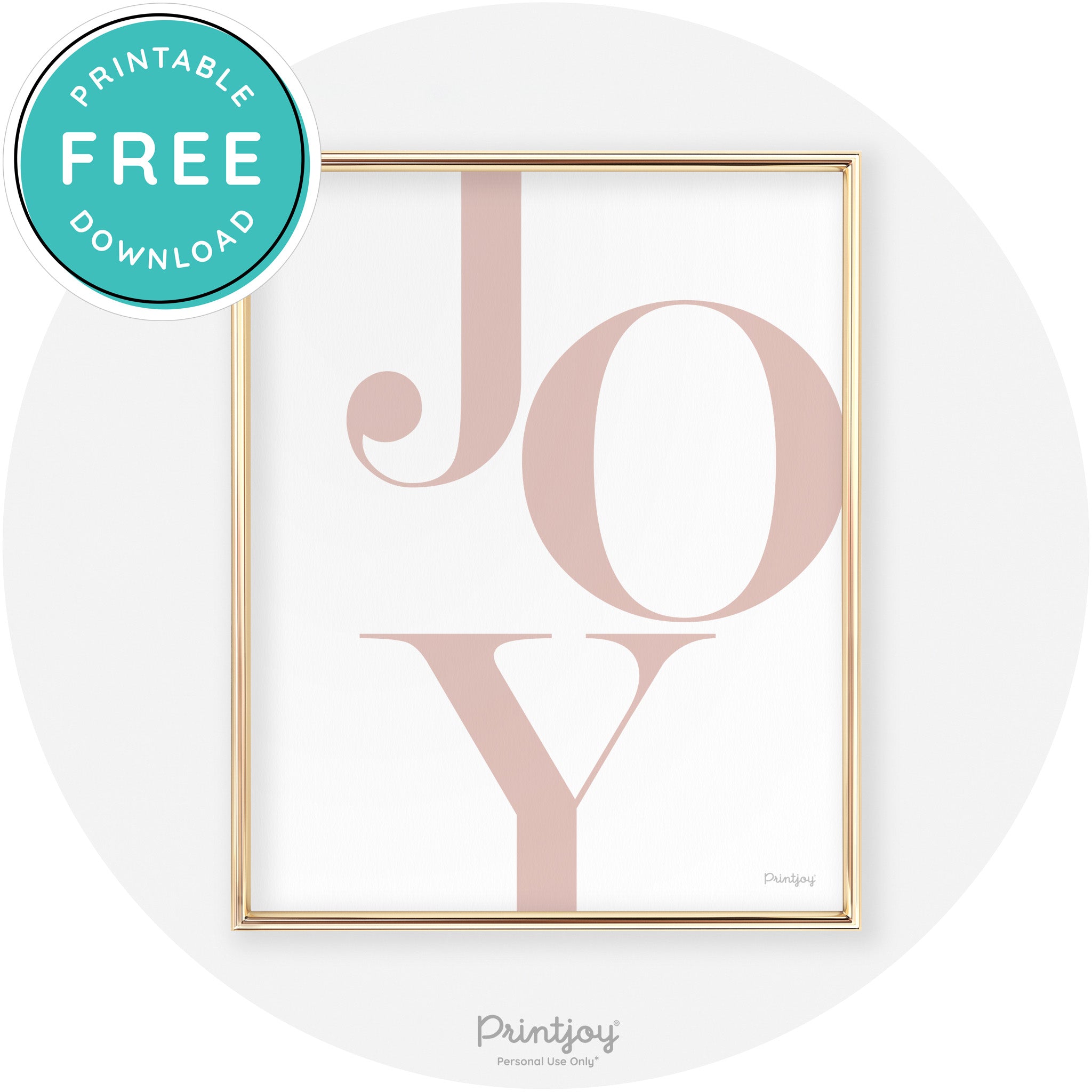 Joy Typography Cute Simple Modern Wall Art Decor Free Printable - Printjoy