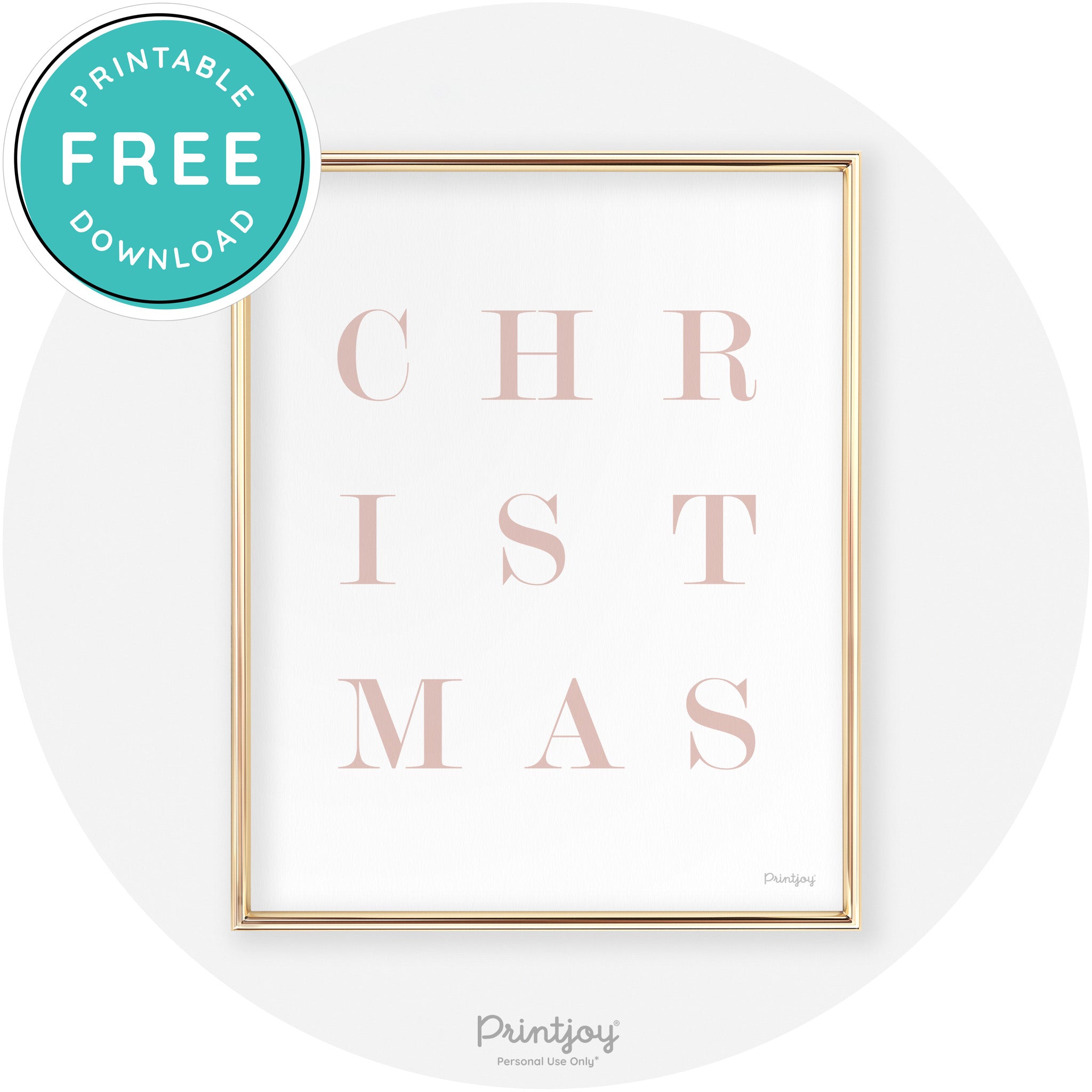 Christmas Typography Cute Modern Chic Decor Wall Art Free Printable - Printjoy