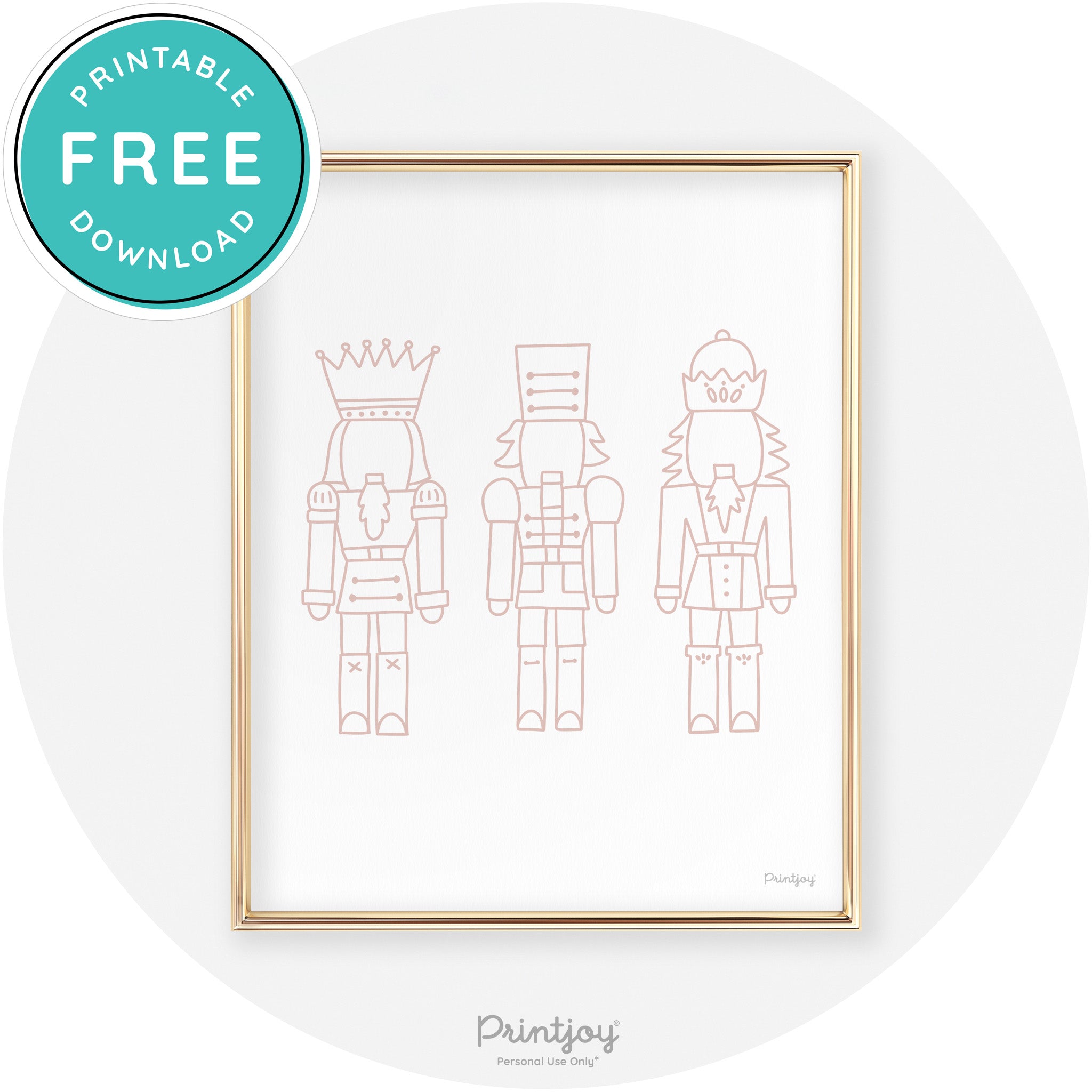 Nutcrackers Line Art Cute Modern Chic Wall Art Decor Free Printable - Printjoy