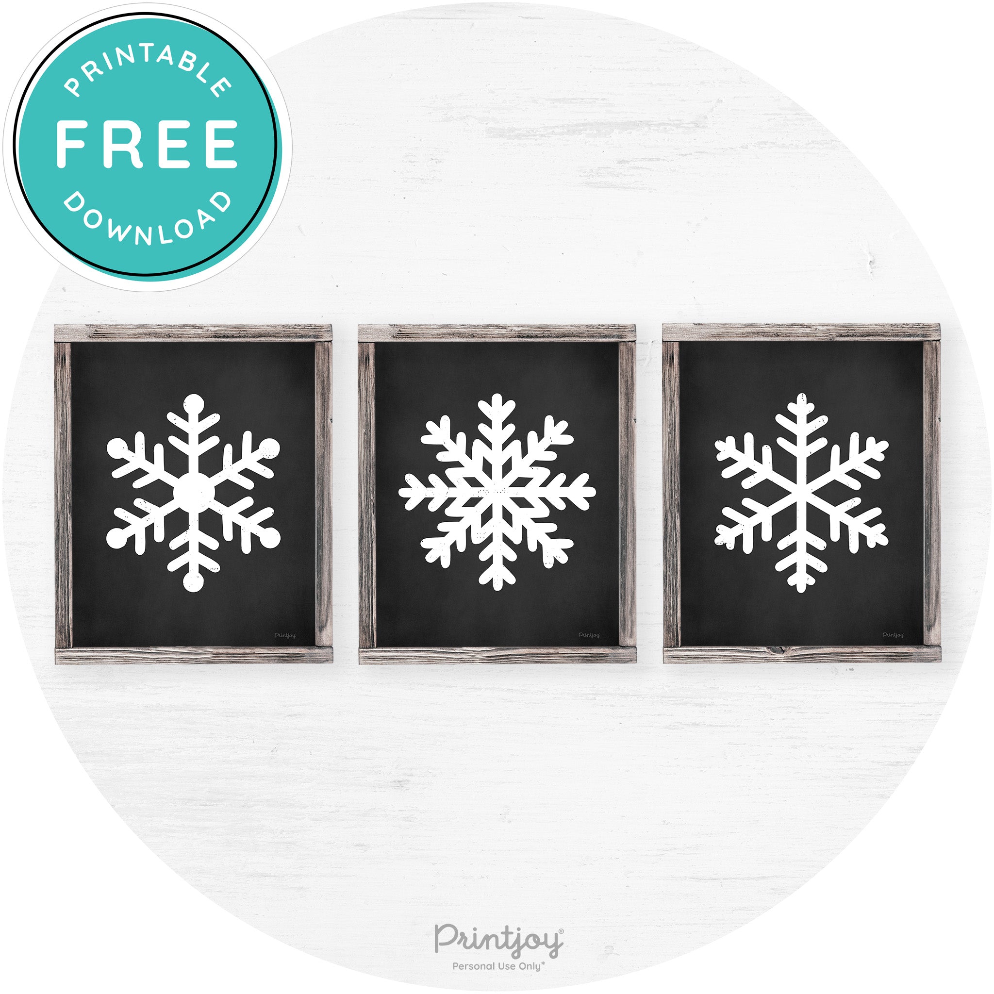 Snowflake Silhouettes Set Of 3 Winter Farmhouse Wall Art Free Printable