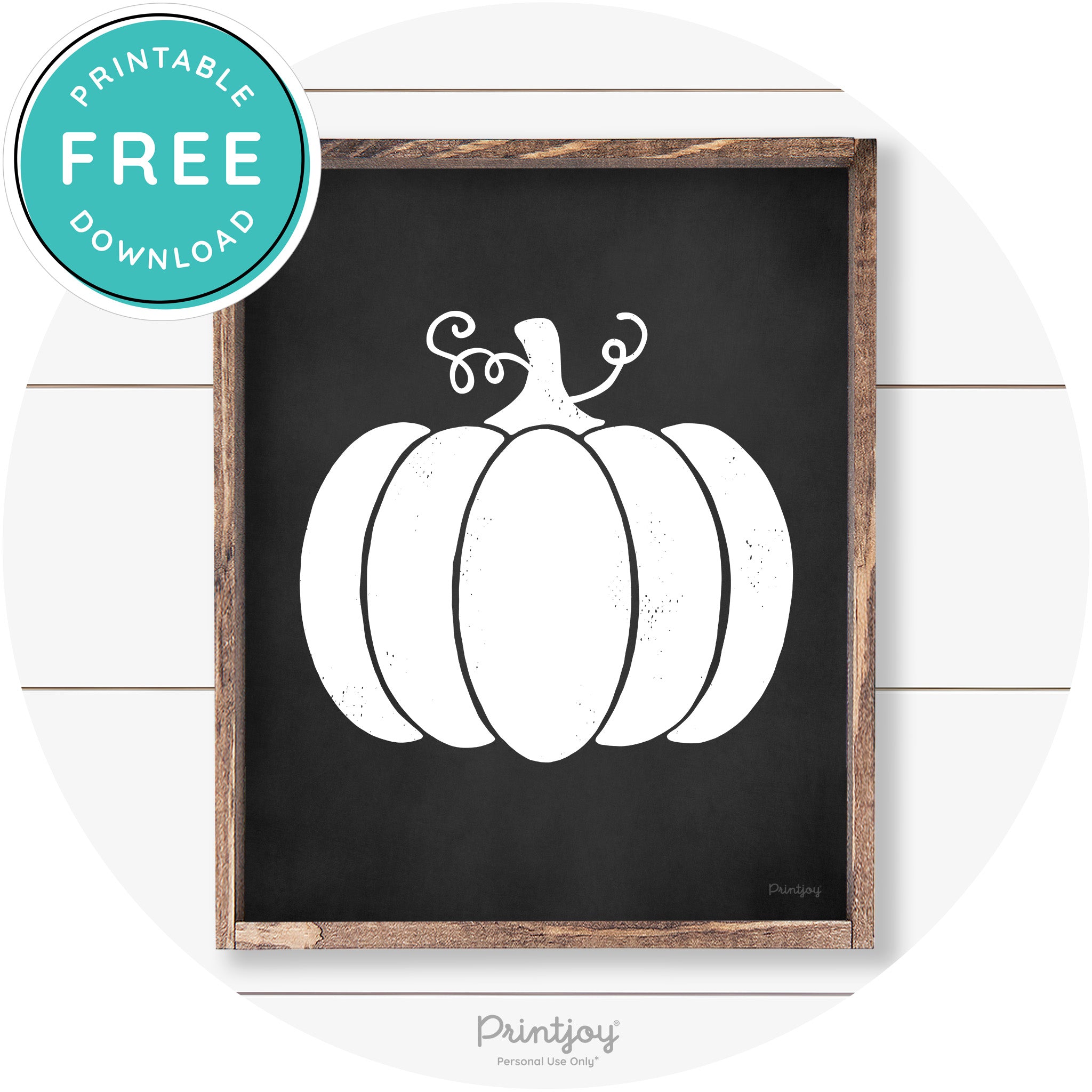 Pumpkin Thanksgiving Cute Farmhouse Wall Art Decor Free Printable - Printjoy