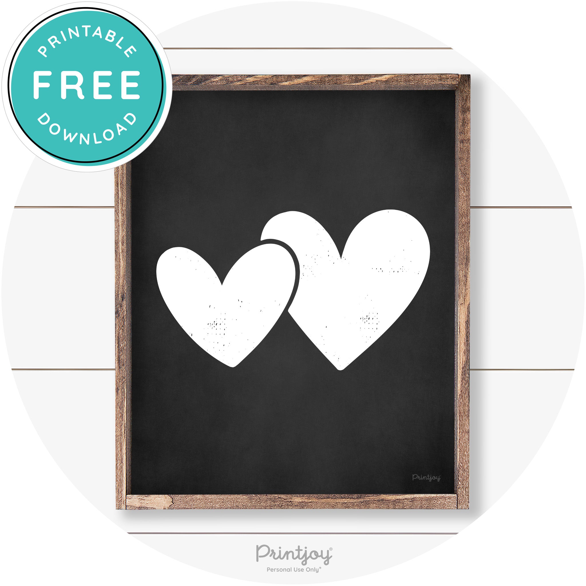 Heart Silhouettes Cute Couples Farmhouse Wall Art Free Printable