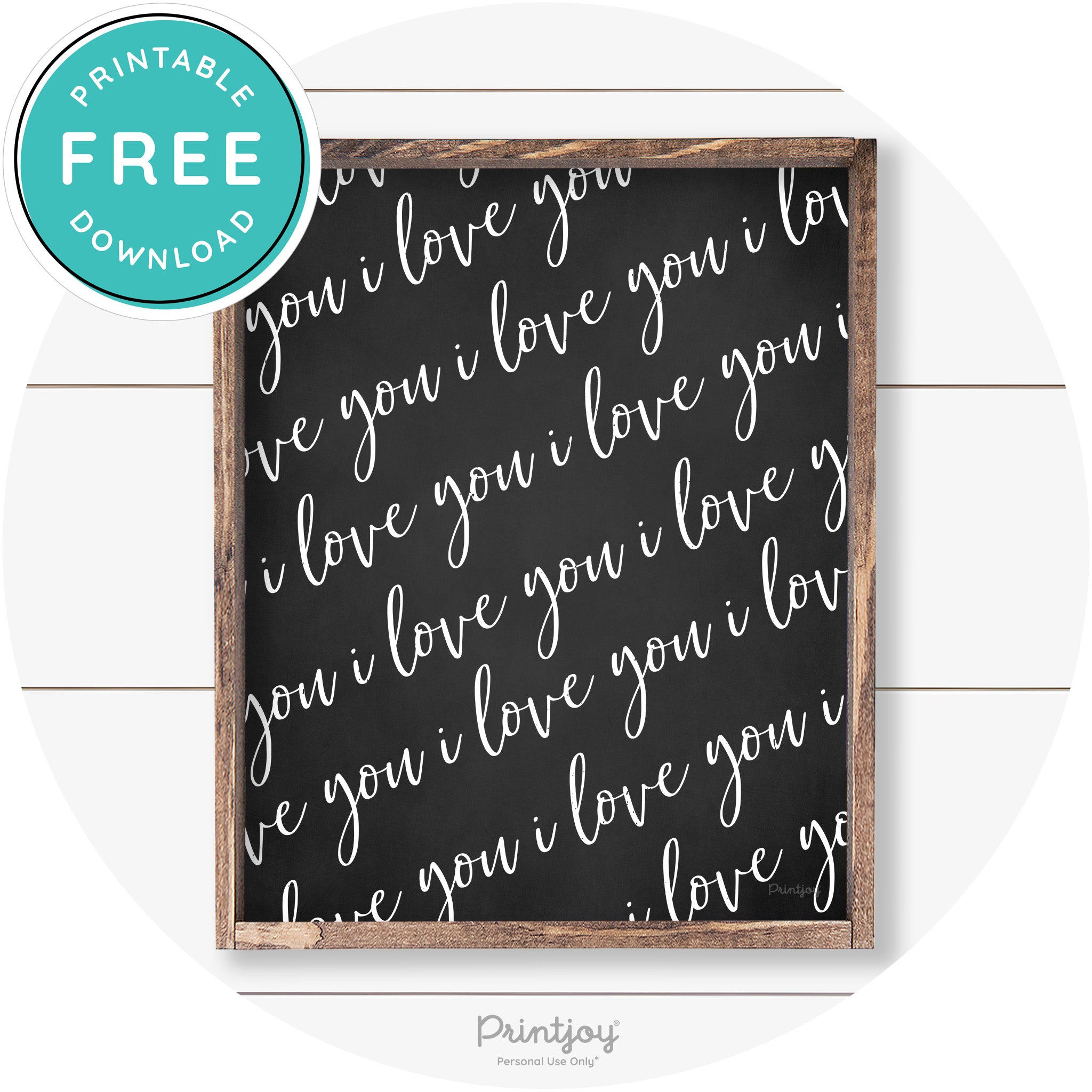 I Love You Pattern Cute Couples Farmhouse Wall Art Free Printable - Printjoy