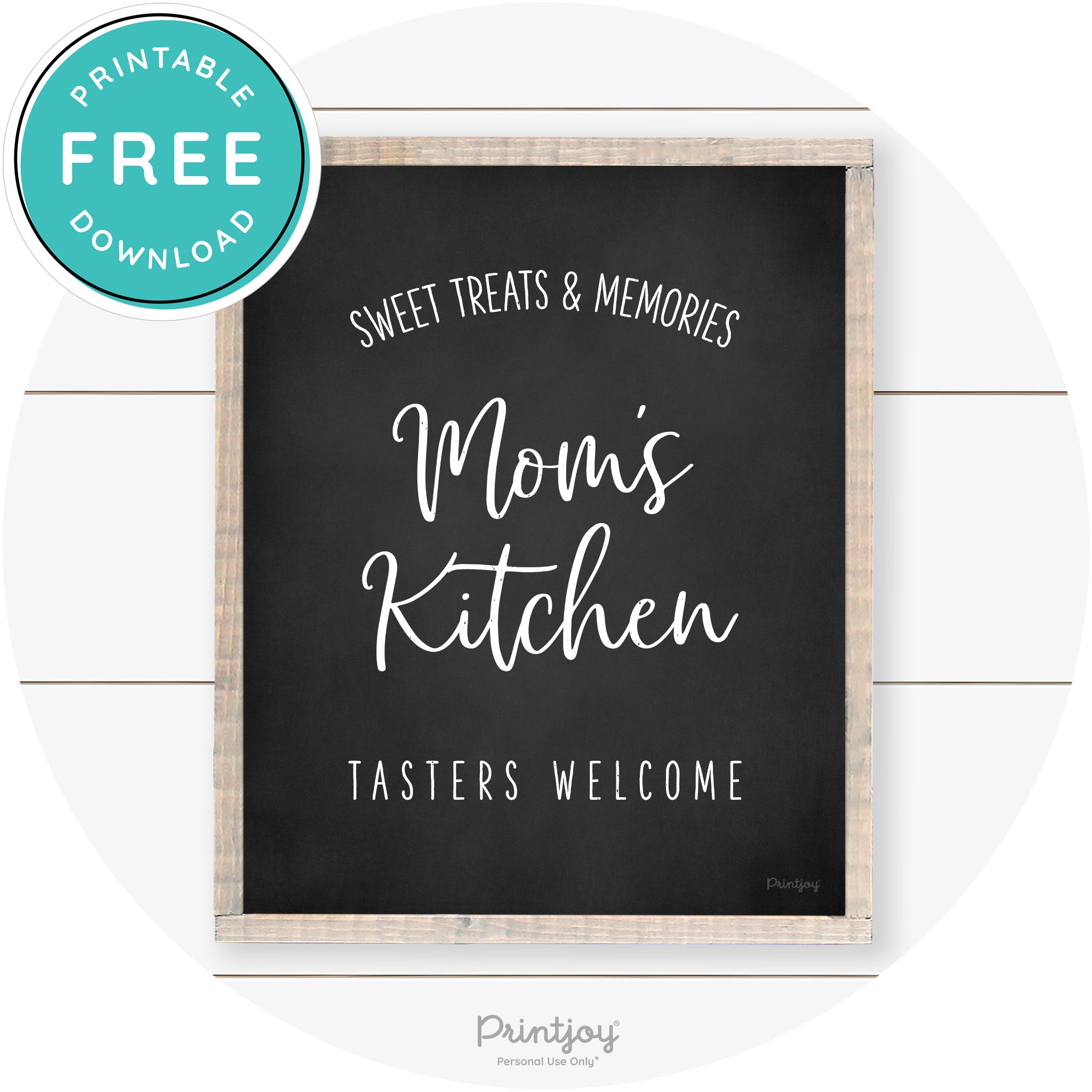 Mom's Kitchen Tasters Welcome Farmhouse Wall Art Free Printable - Printjoy
