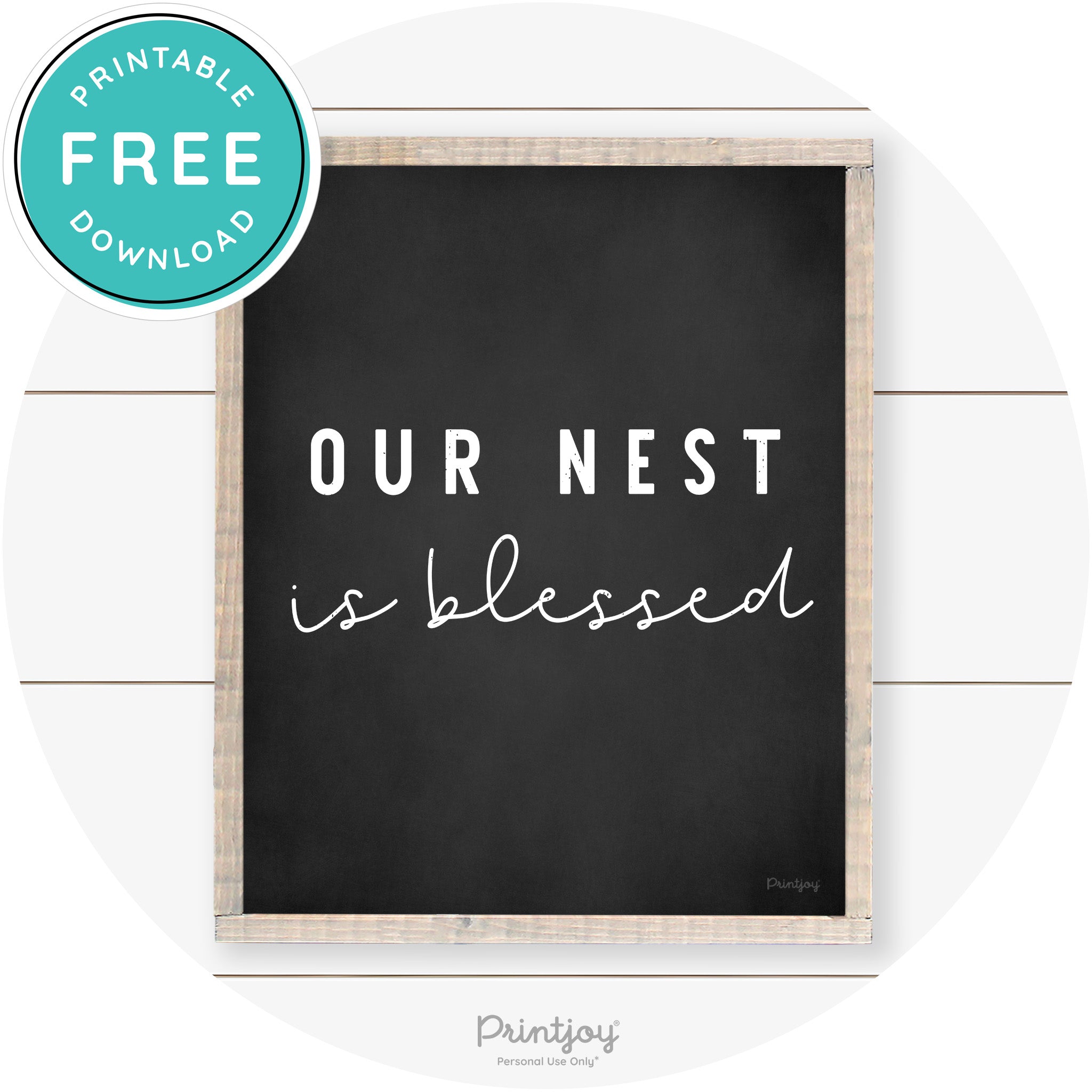 Our Nest Is Blessed Farmhouse Living Room Wall Art Free Printable - Printjoy