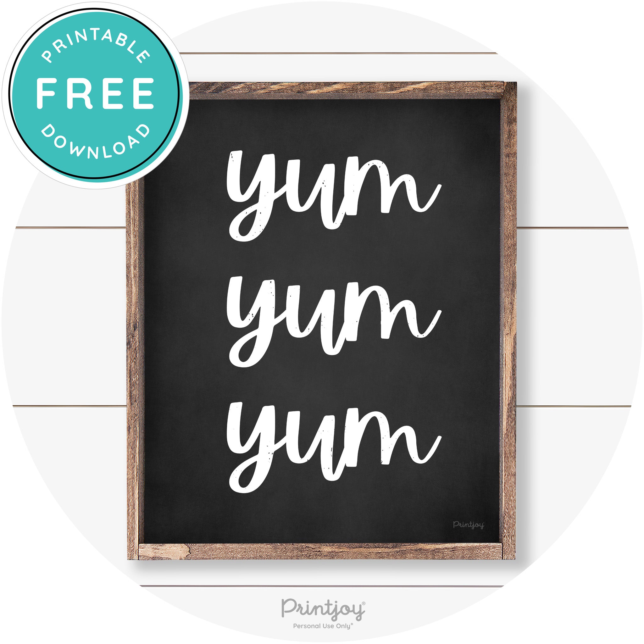 Yum Yum Yum Cute Kitchen Sign Farmhouse Wall Art Free Printable