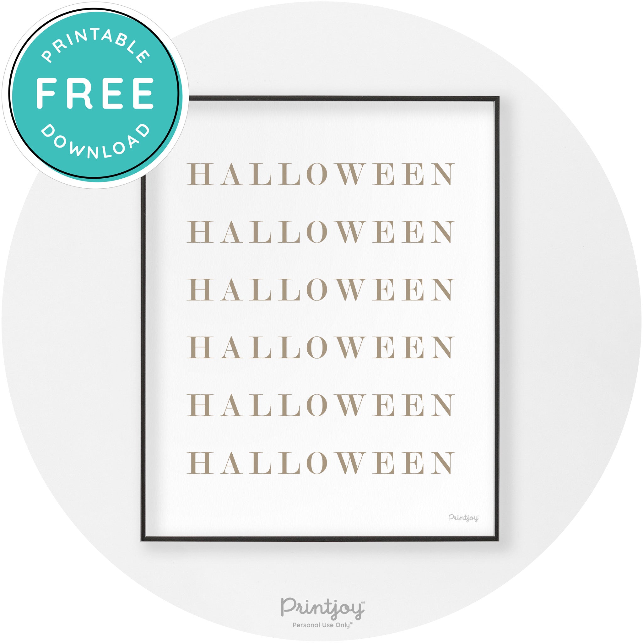 Halloween Cute Pattern Modern Chic Wall Art Decor Printable - Printjoy