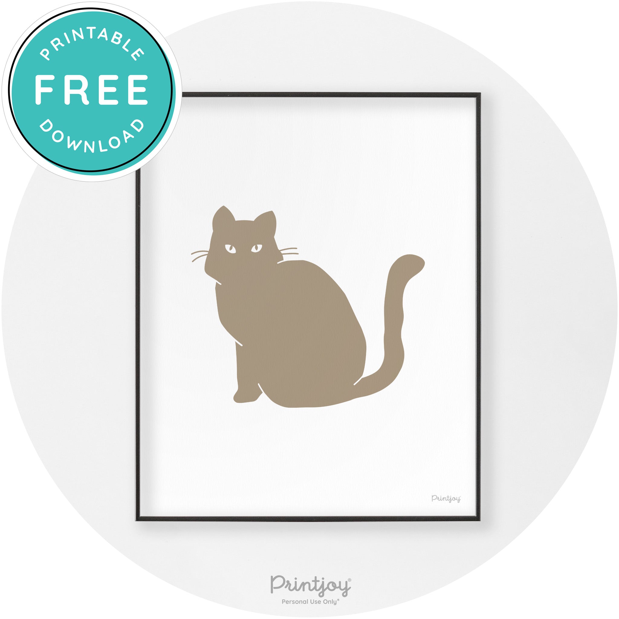 Halloween Spooky Cat Modern Chic Wall Art Decor Printable - Printjoy