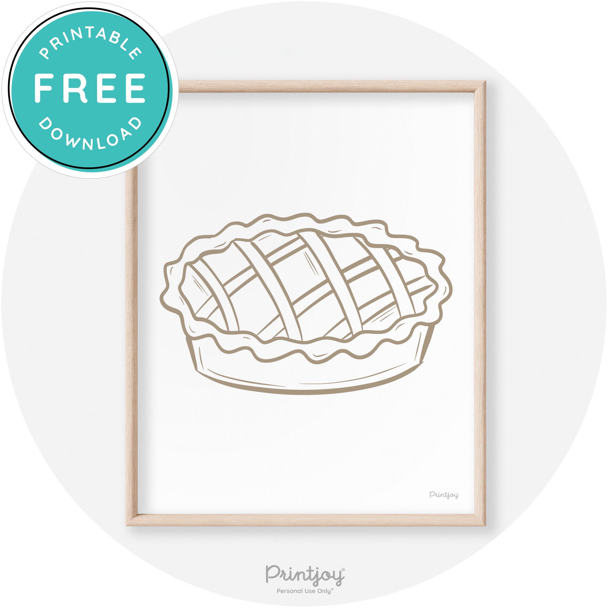 Pie Drawing Thanksgiving Modern Transitional Wall Art Free Printable - Printjoy