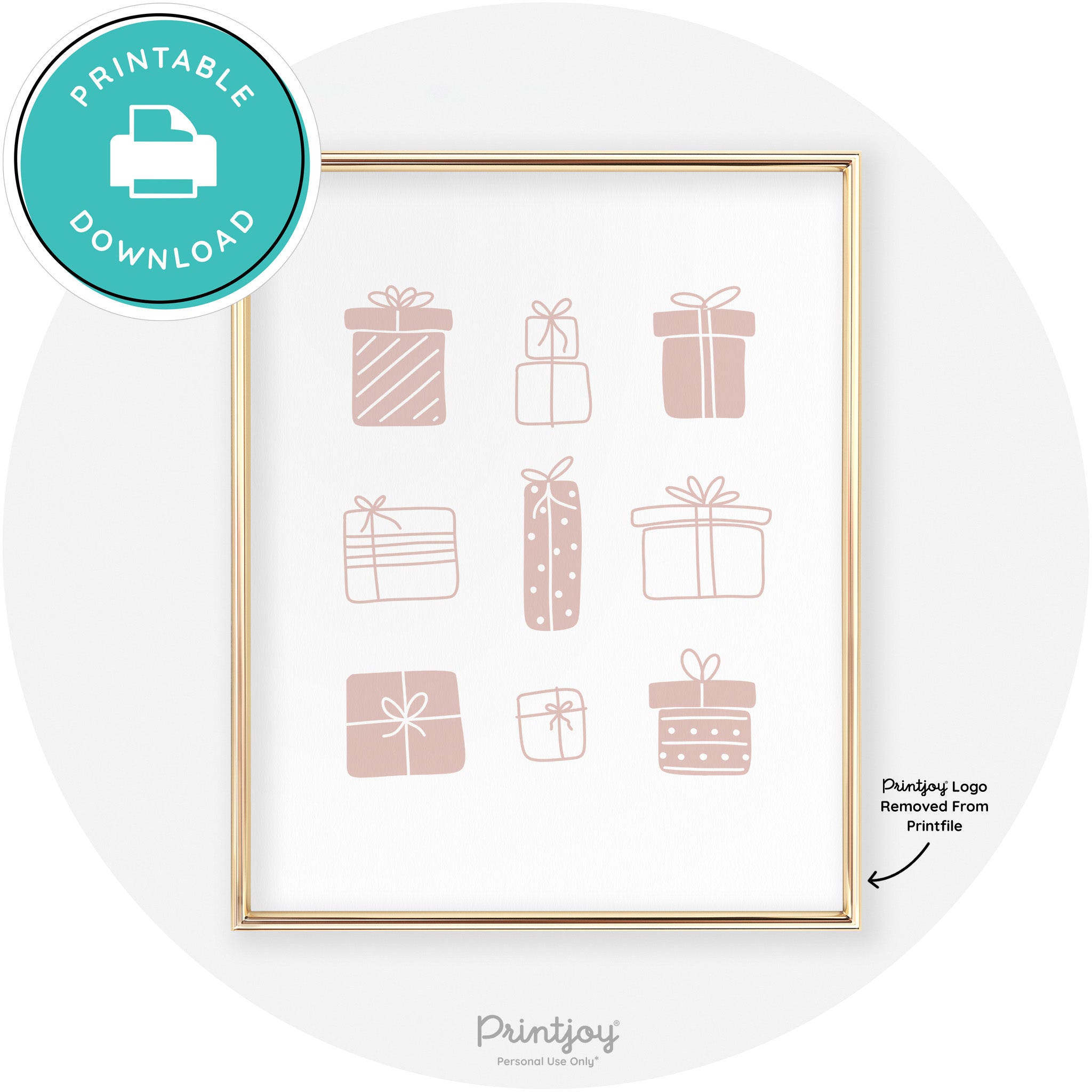 Presents Christmas Gifts Cute Modern Chic Wall Art Free Printable - Printjoy