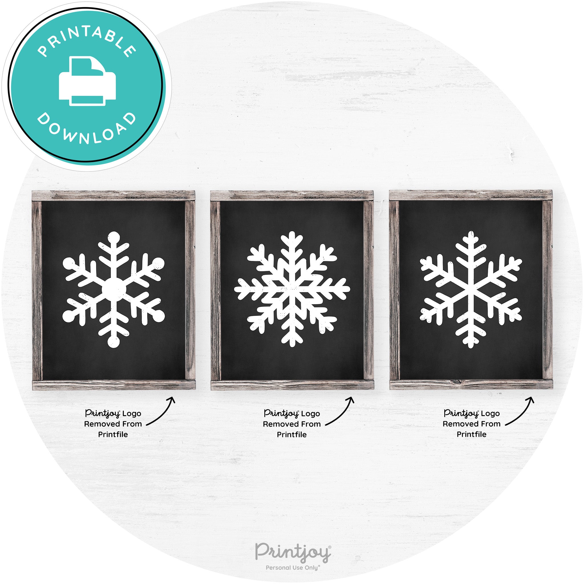 Snowflake Silhouettes Set Of 3 Winter Farmhouse Wall Art Free Printable