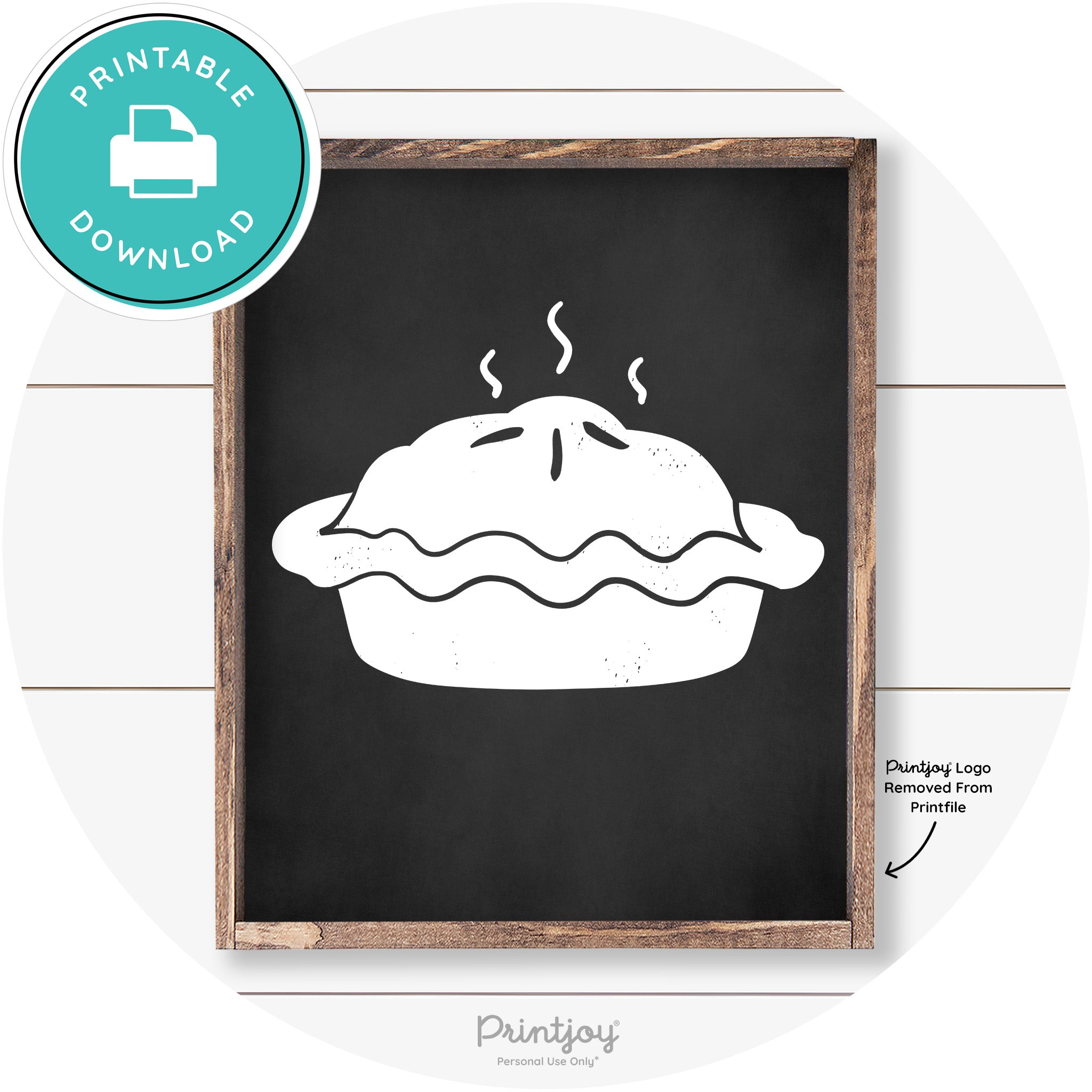 Pie Thanksgiving Desert Cute Farmhouse Wall Art Decor Free Printable - Printjoy