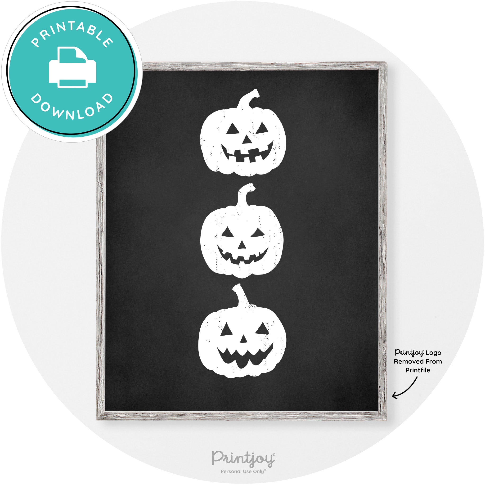 Halloween Jack O Lantern Pumpkins Vintage Wall Art Free Printable - Printjoy