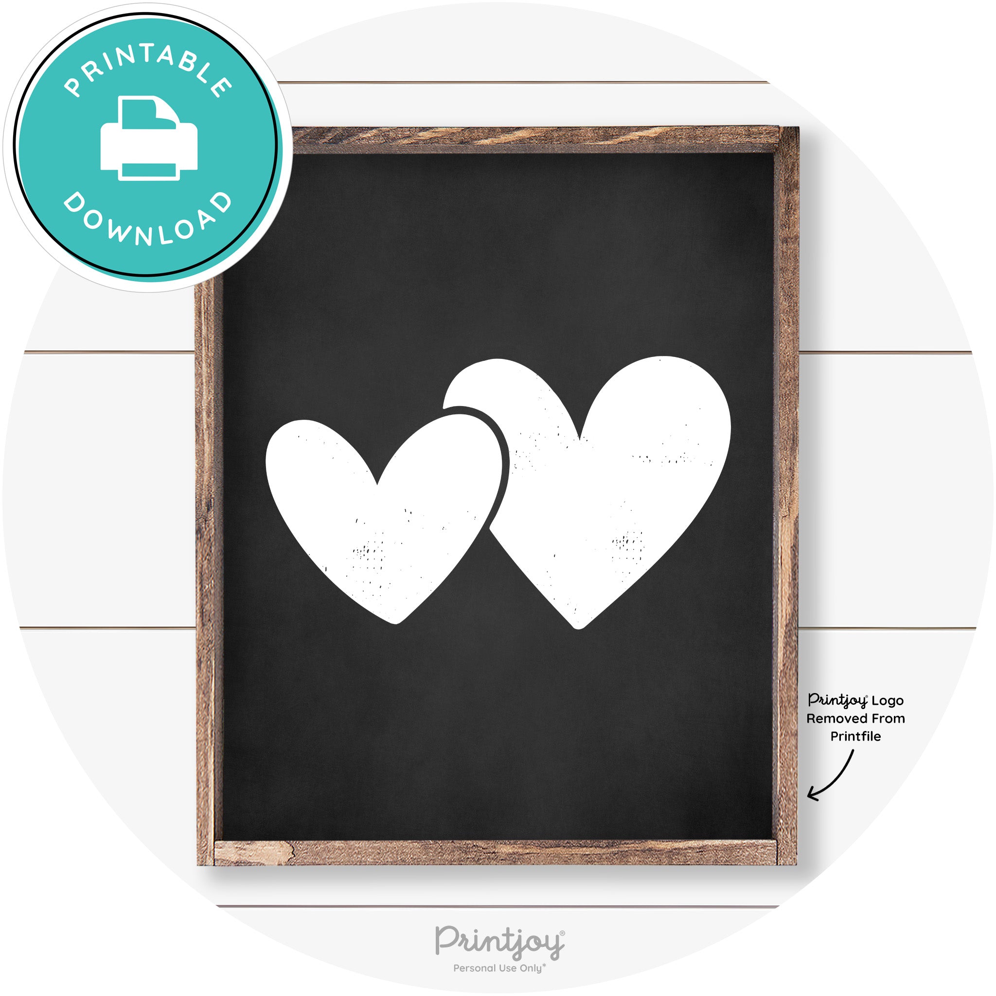 Heart Silhouettes Cute Couples Farmhouse Wall Art Free Printable