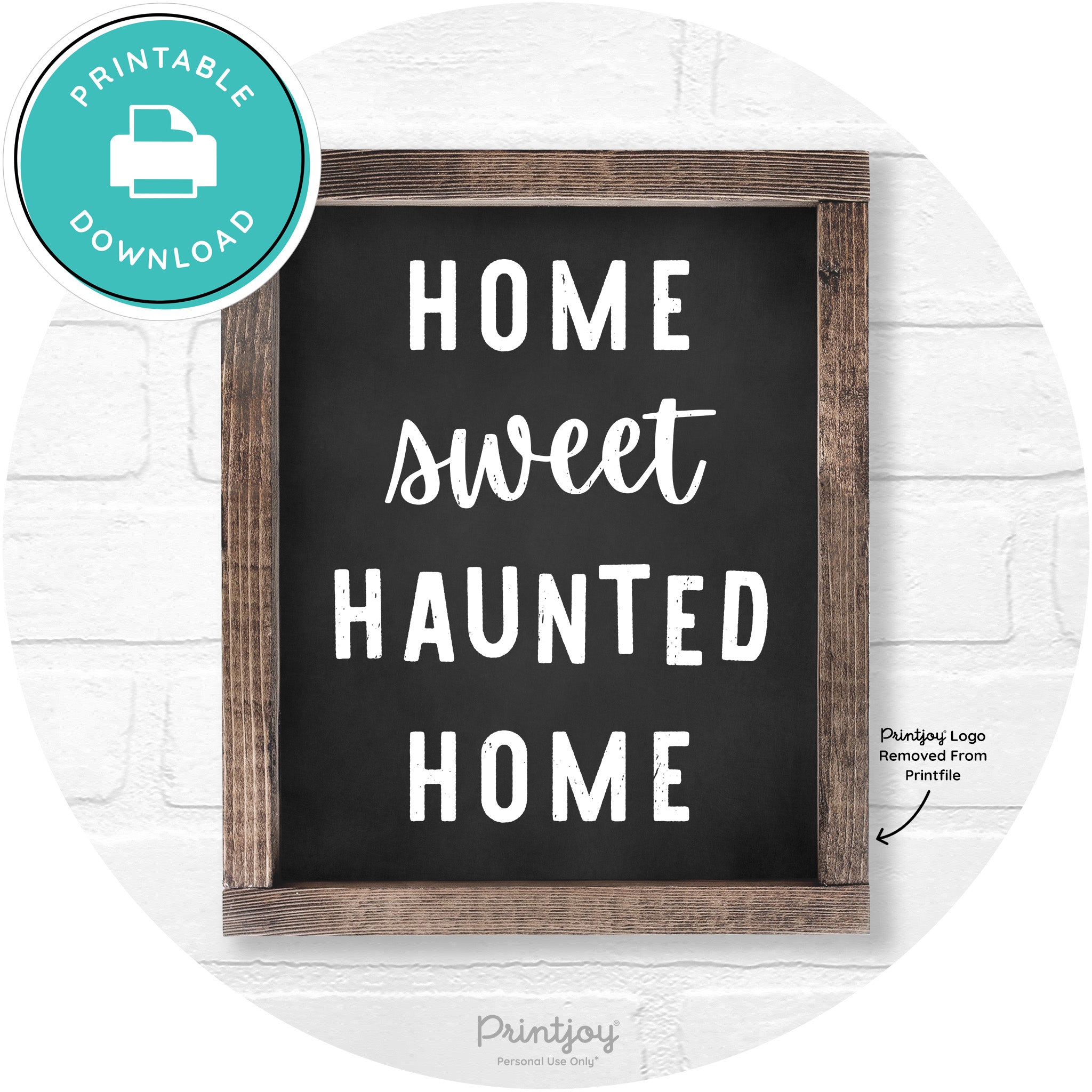 Home Sweet Haunted Home Rustic Halloween Wall Art Free Printable - Printjoy
