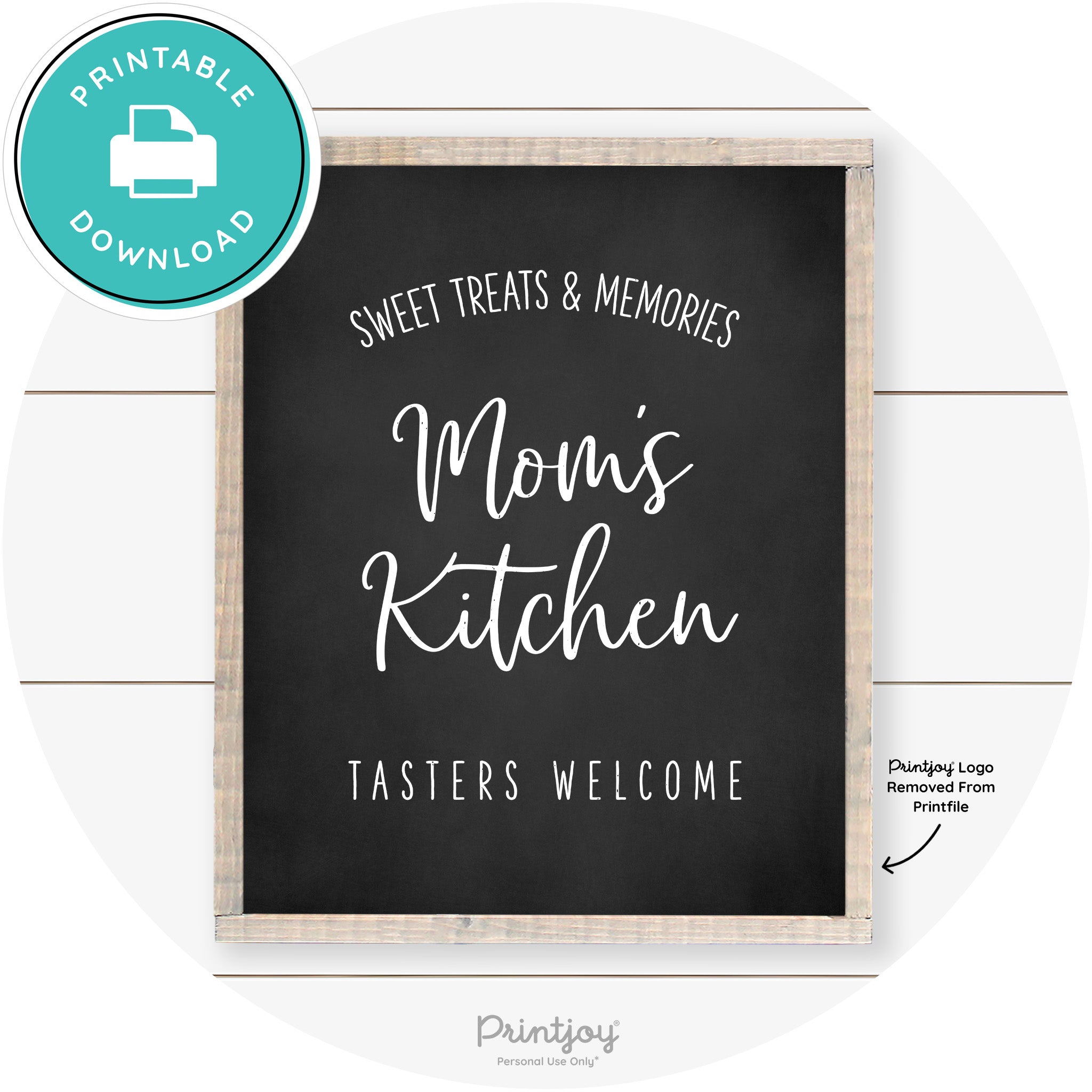 Mom's Kitchen Tasters Welcome Farmhouse Wall Art Free Printable - Printjoy