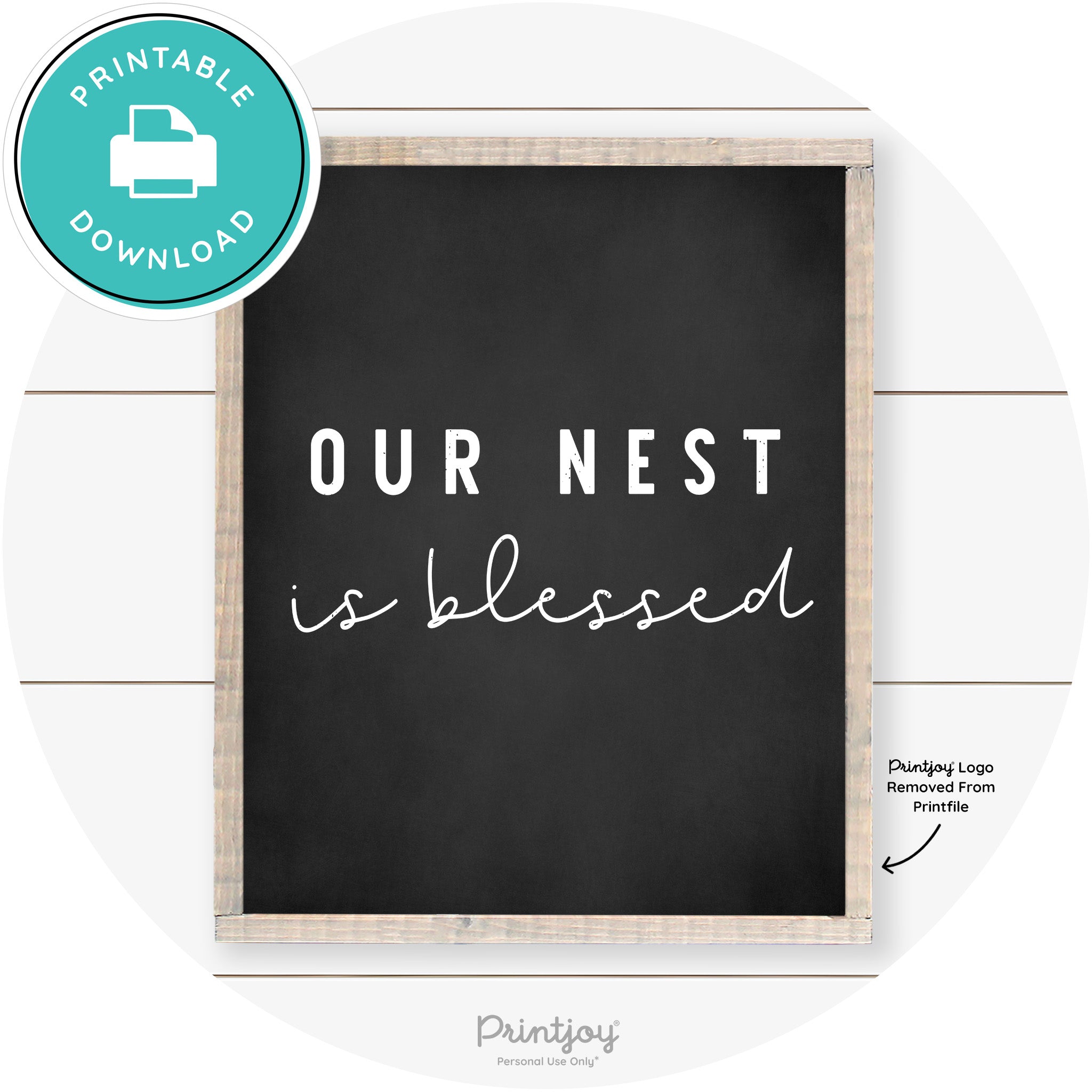 Our Nest Is Blessed Farmhouse Living Room Wall Art Free Printable - Printjoy
