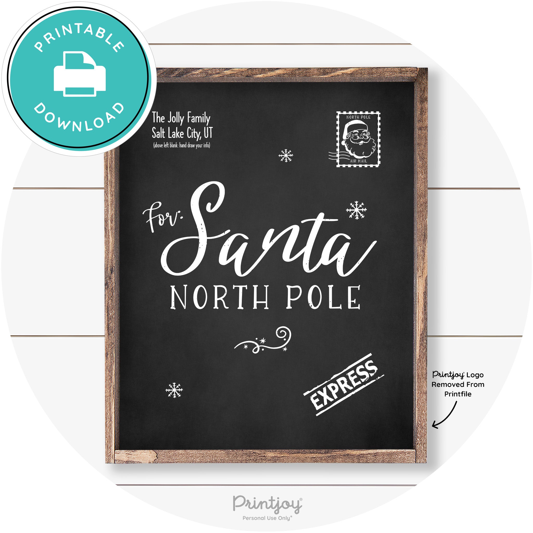 Letter For Santa North Pole Farmhouse Wall Art Decor Free Printable - Printjoy