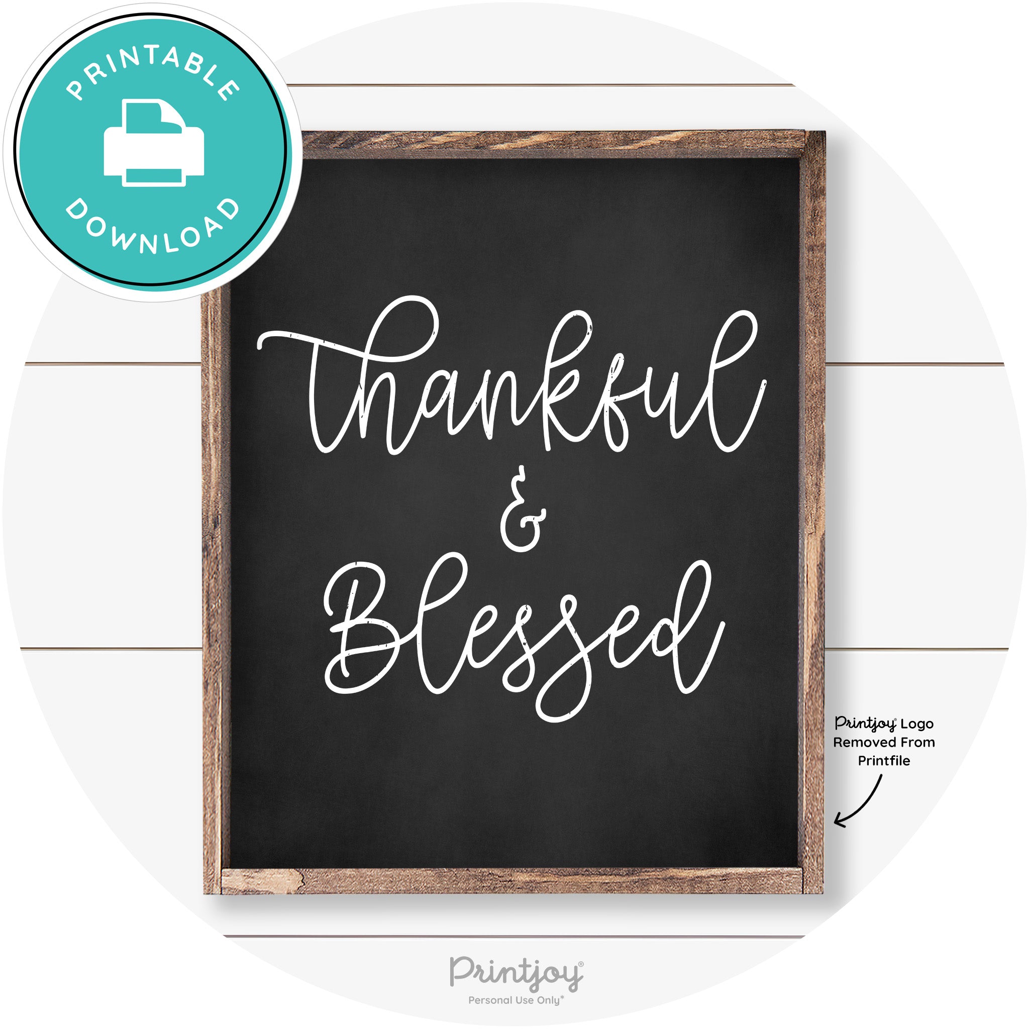 Thankful And Blessed Thanksgiving Farmhouse Wall Art Free Printable - Printjoy