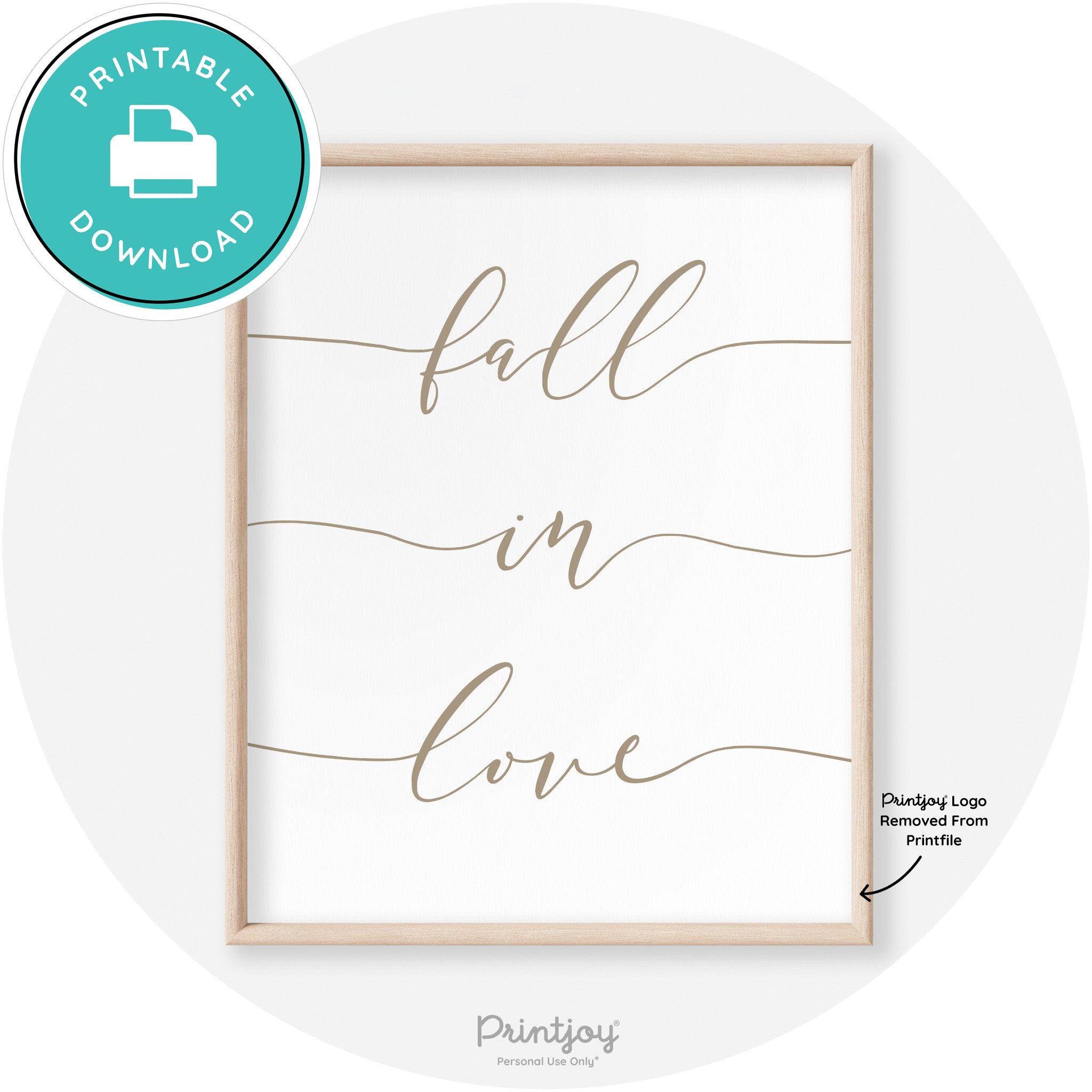 Fall In Love Autumn Modern Transitional Wall Art Decor Free Printable - Printjoy