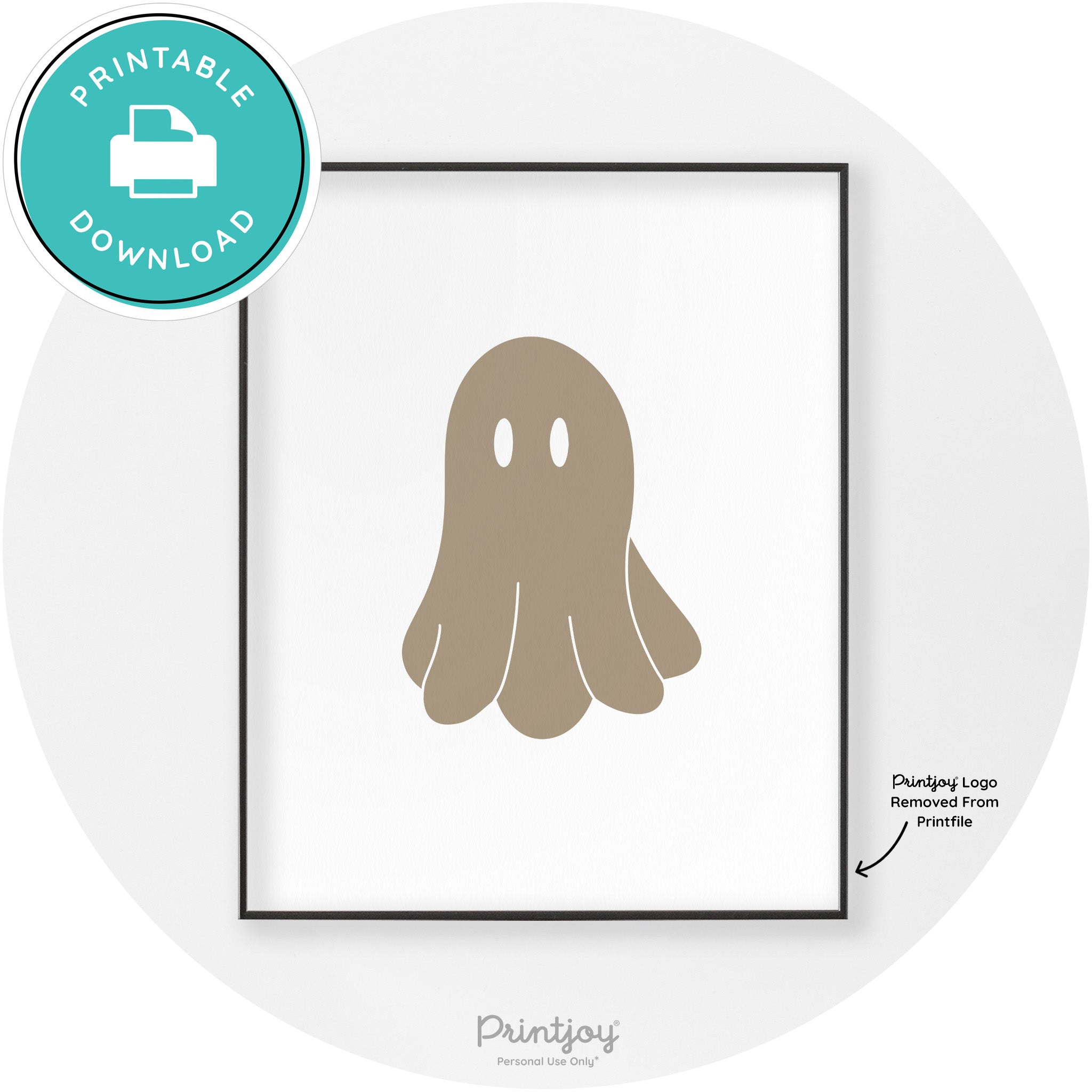 Halloween Cute Ghost Modern Chic Wall Art Decor Printable - Printjoy