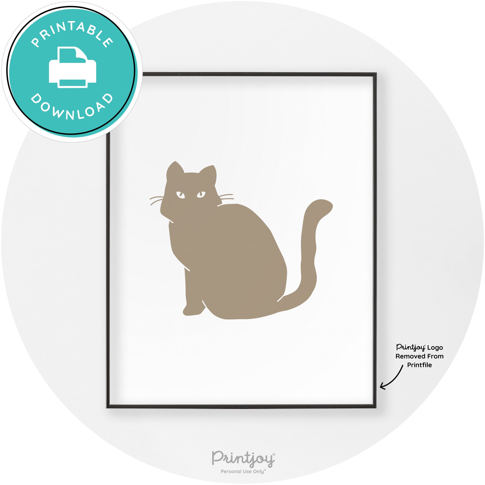 Halloween Spooky Cat Modern Chic Wall Art Decor Printable - Printjoy