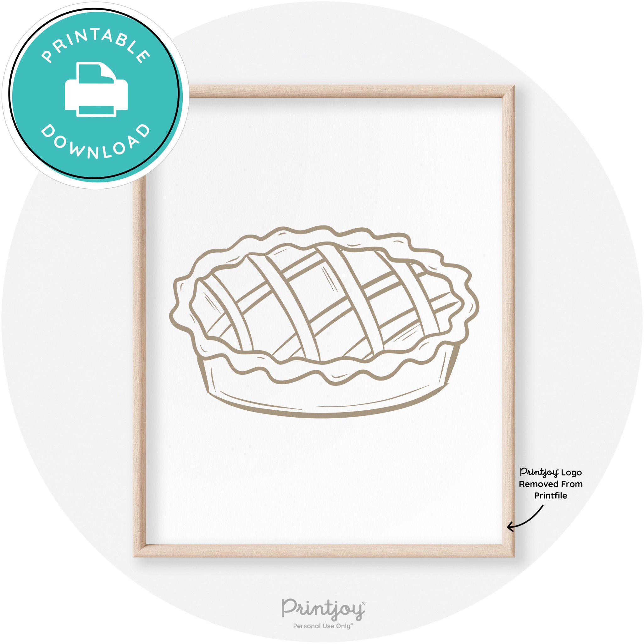 Pie Drawing Thanksgiving Modern Transitional Wall Art Free Printable - Printjoy