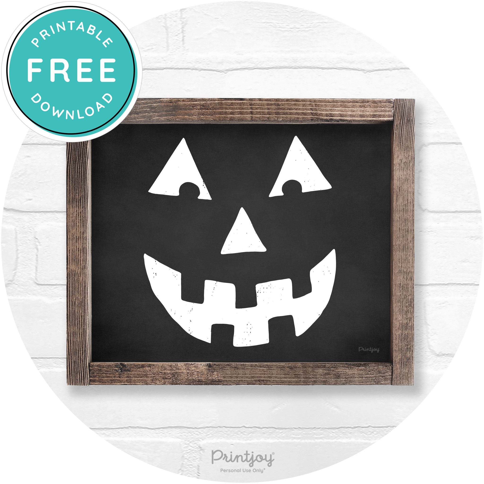 Jack O Lantern Halloween Rustic Farmhouse Wall Art Free Printable - Printjoy