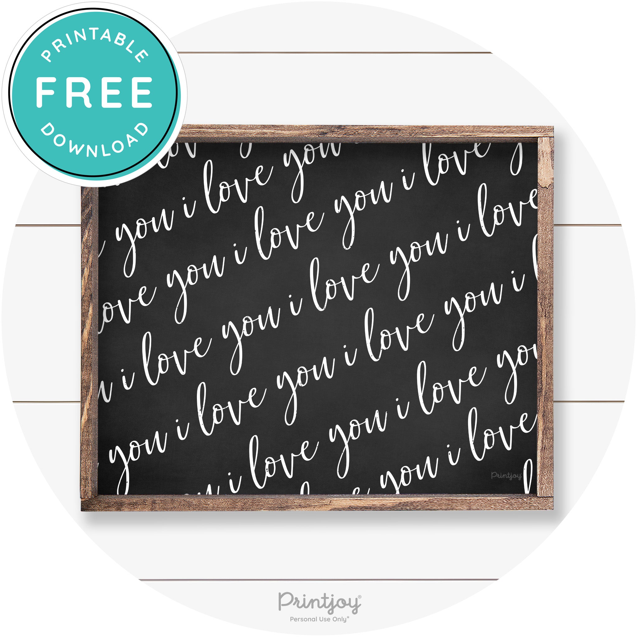 I Love You Pattern Cute Couples Farmhouse Wall Art Free Printable - Printjoy