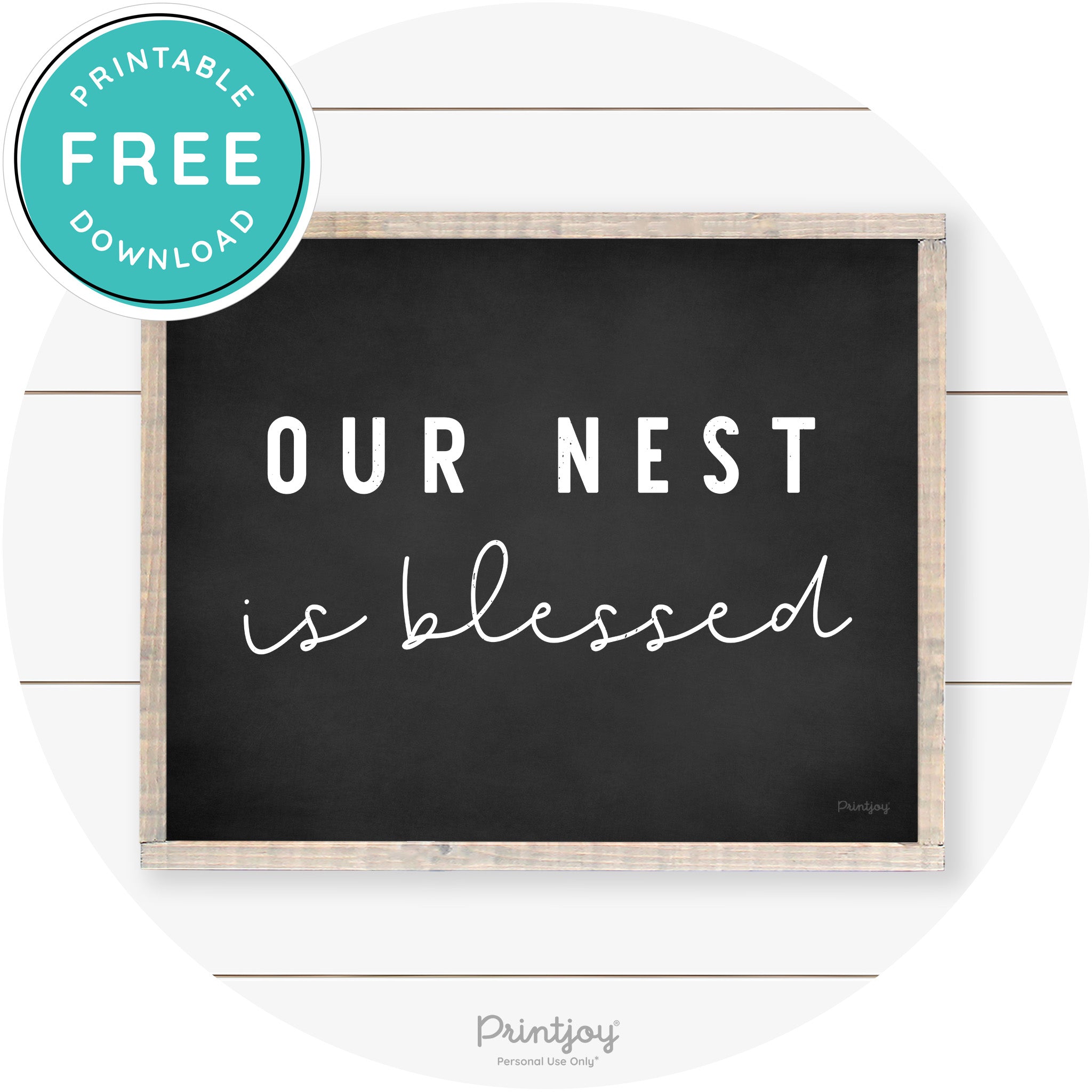 Our Nest Is Blessed Farmhouse Living Room Wall Art Free Printable - Printjoy