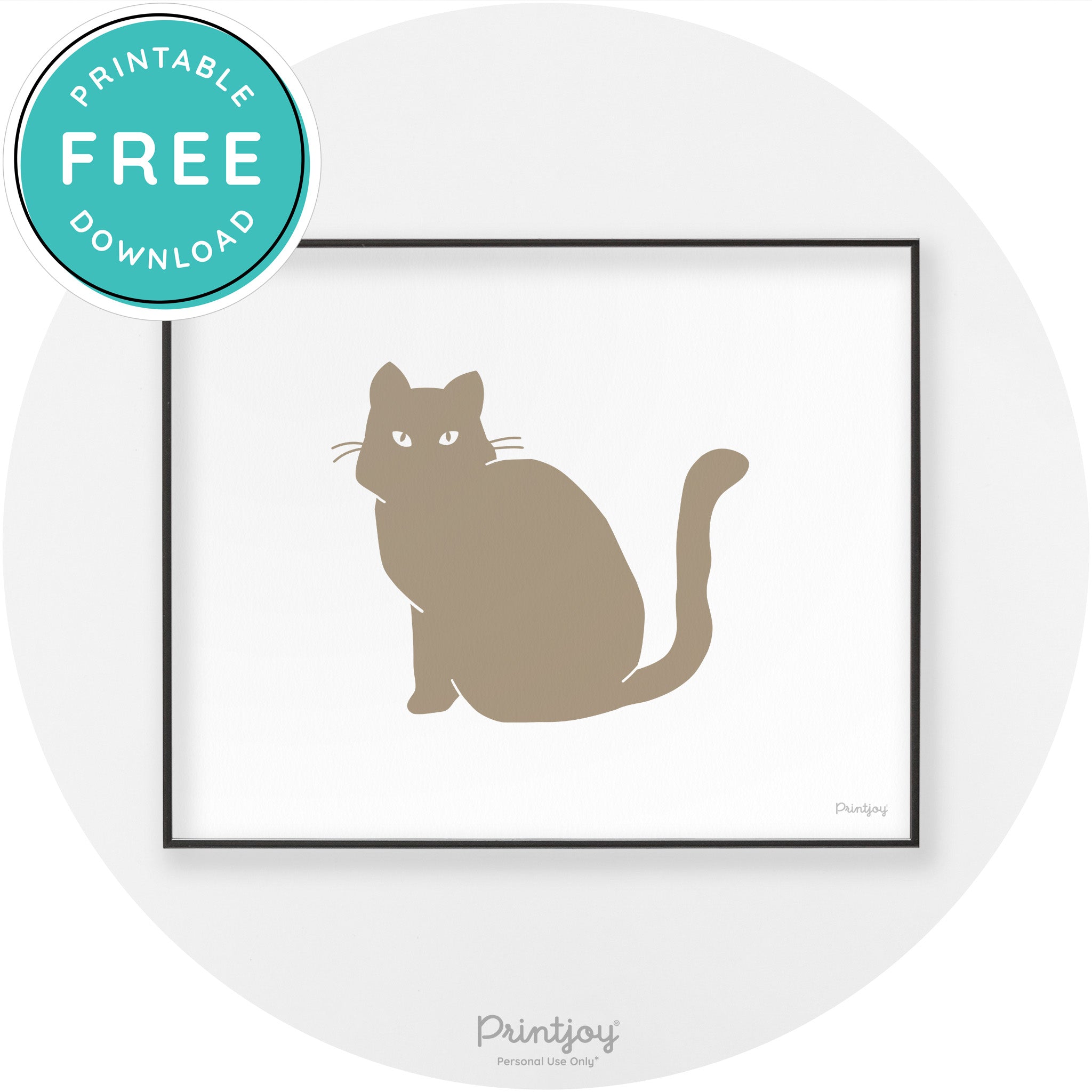 Halloween Spooky Cat Modern Chic Wall Art Decor Printable - Printjoy