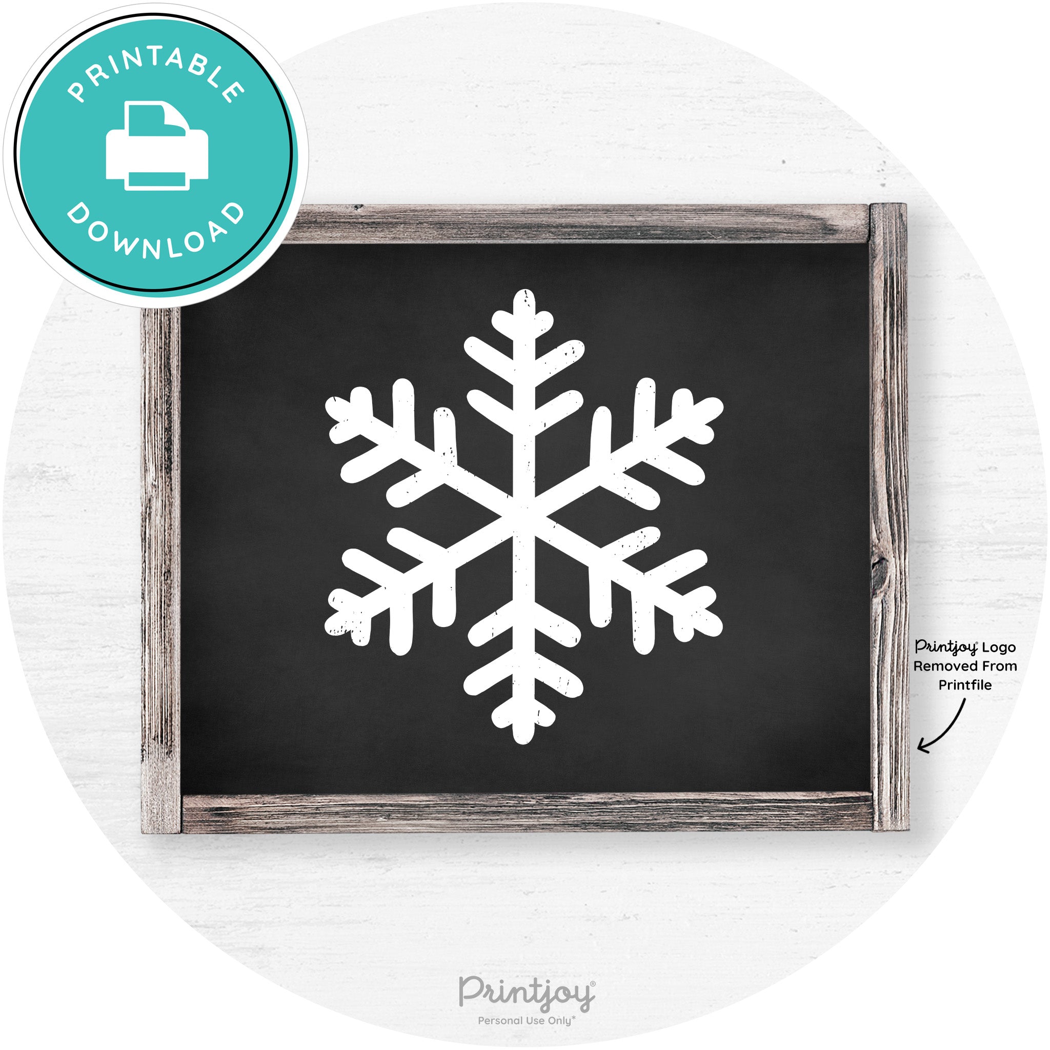 Snowflake Silhouette Winter Farmhouse Wall Art Decor Free Printable - Printjoy