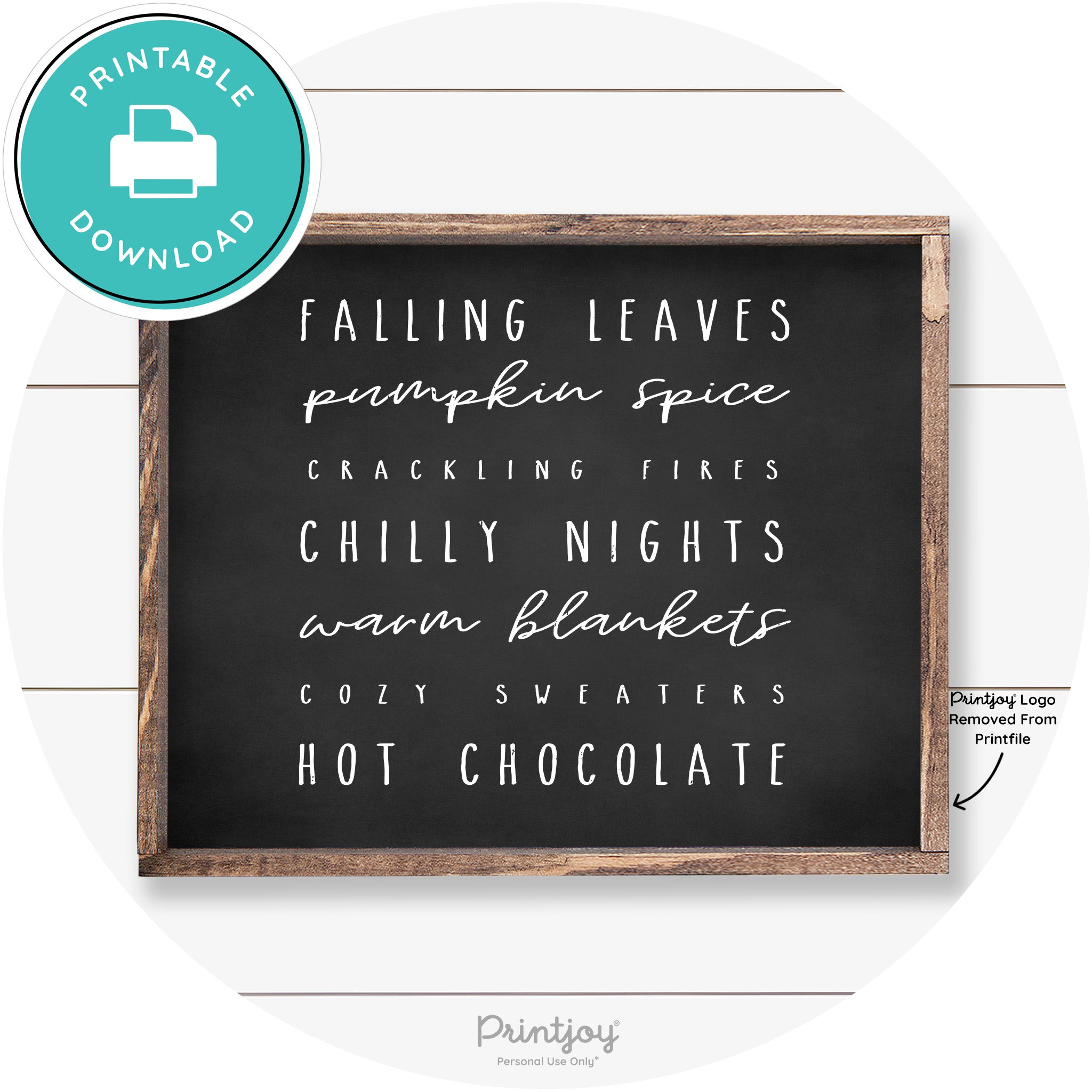 Fall Favorite Things Cute Farmhouse Autumn Wall Art Free Printable - Printjoy