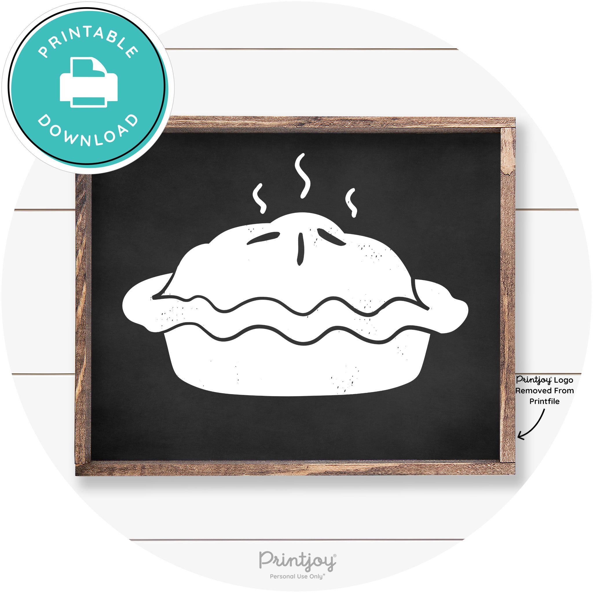 Pie Thanksgiving Desert Cute Farmhouse Wall Art Decor Free Printable - Printjoy