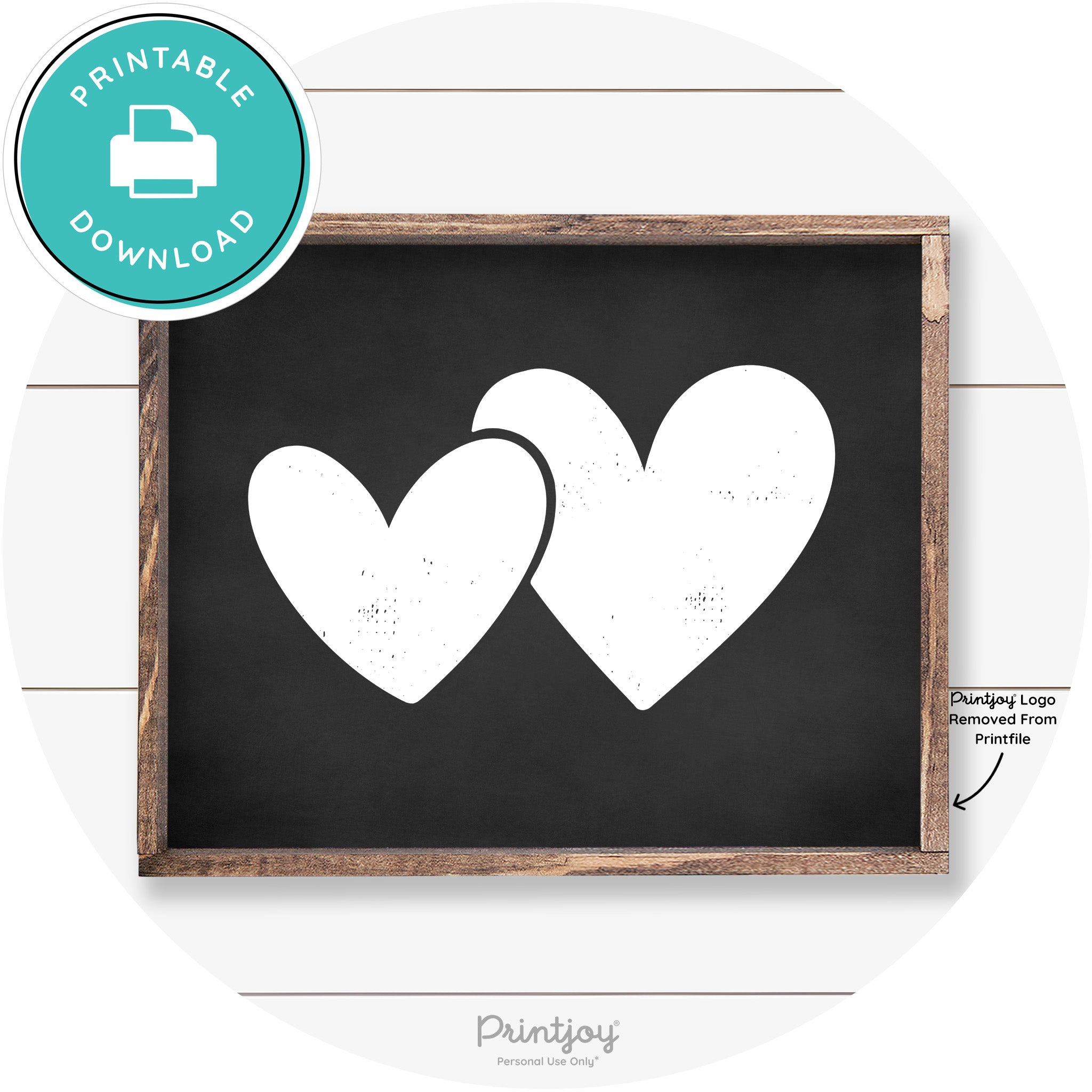 Heart Silhouettes Cute Couples Farmhouse Wall Art Free Printable