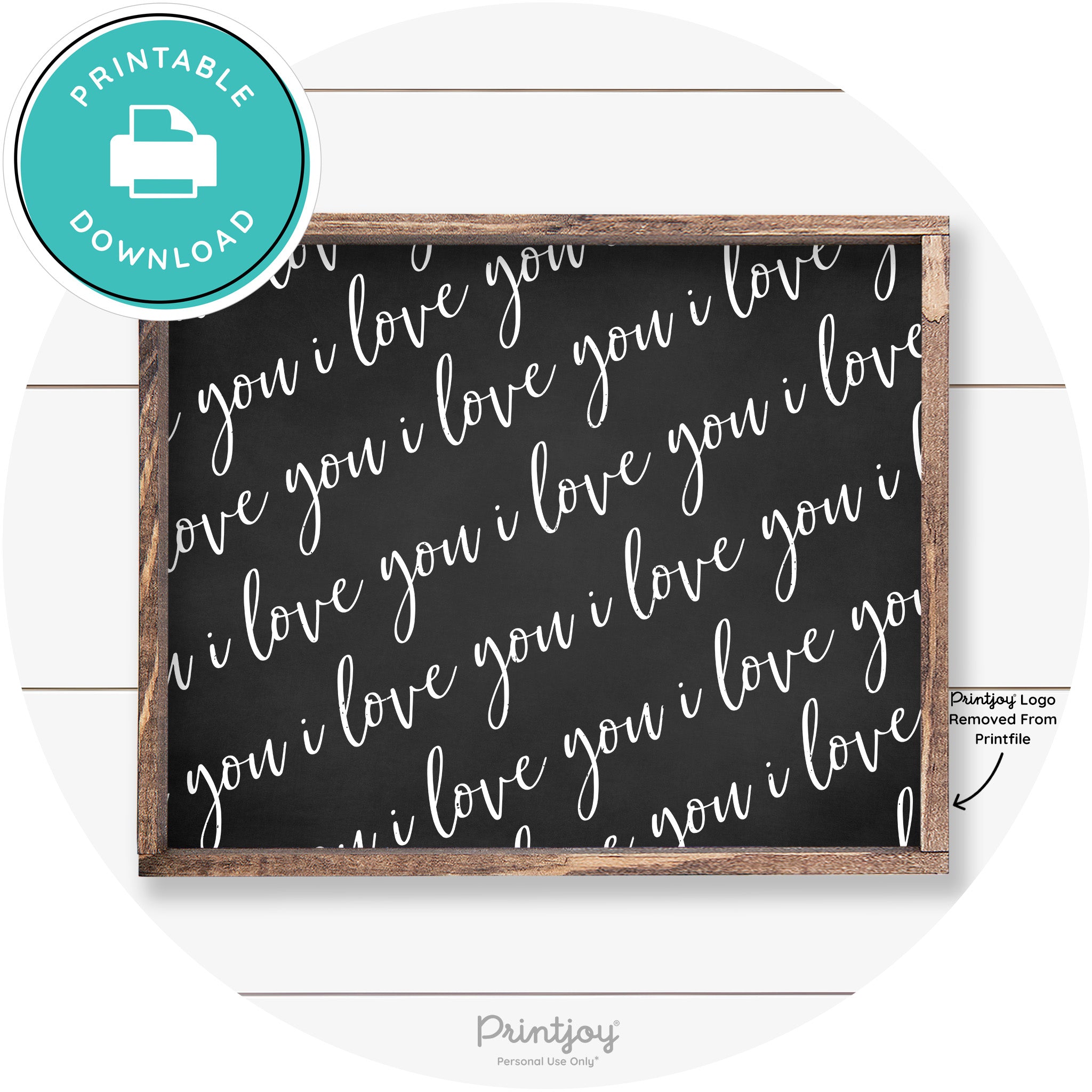 I Love You Pattern Cute Couples Farmhouse Wall Art Free Printable - Printjoy