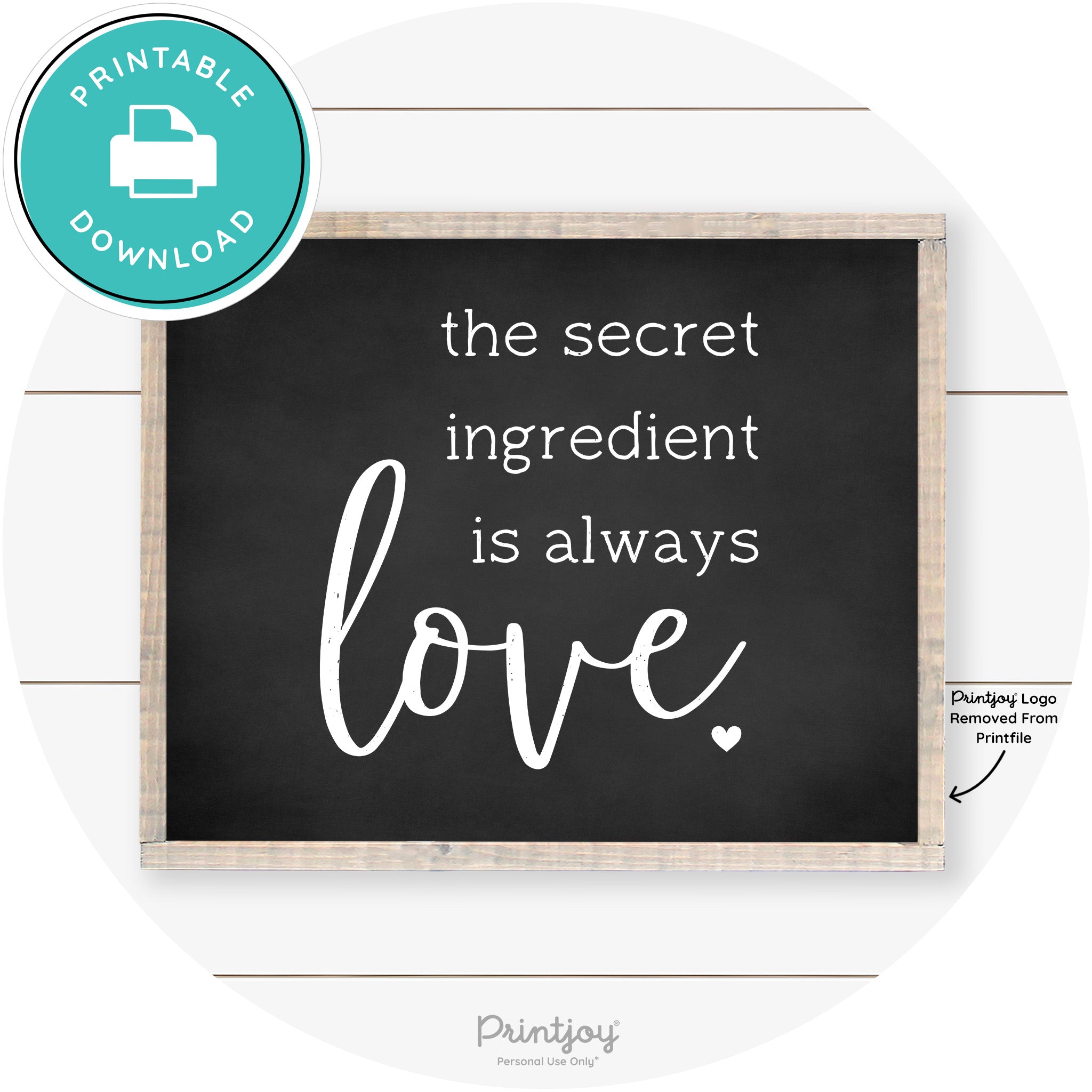 Secret Ingredient Is Love Farmhouse Kitchen Wall Art Free Printable - Printjoy