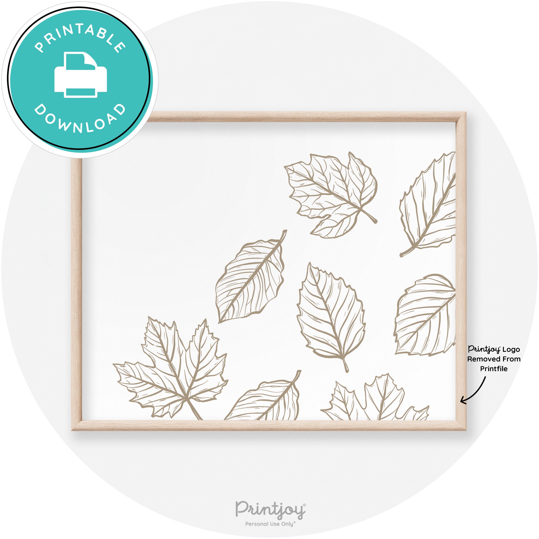 Falling Leaves Drawing Fall Modern Transitional Wall Art Free Printable - Printjoy